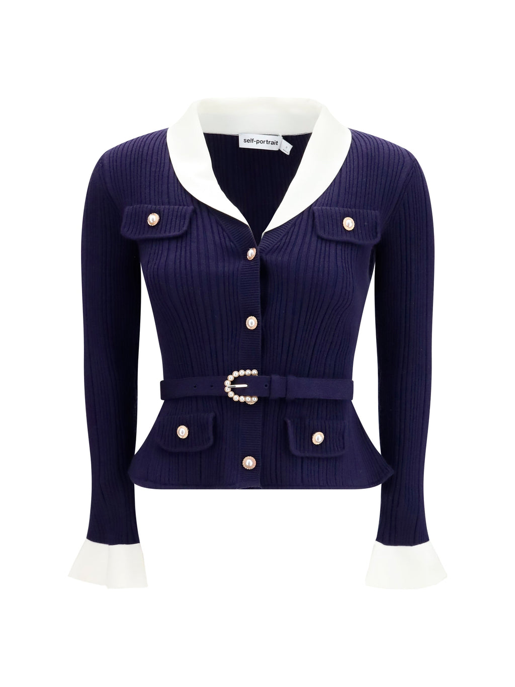 Self-Portrait Women Ribbed Cardigan