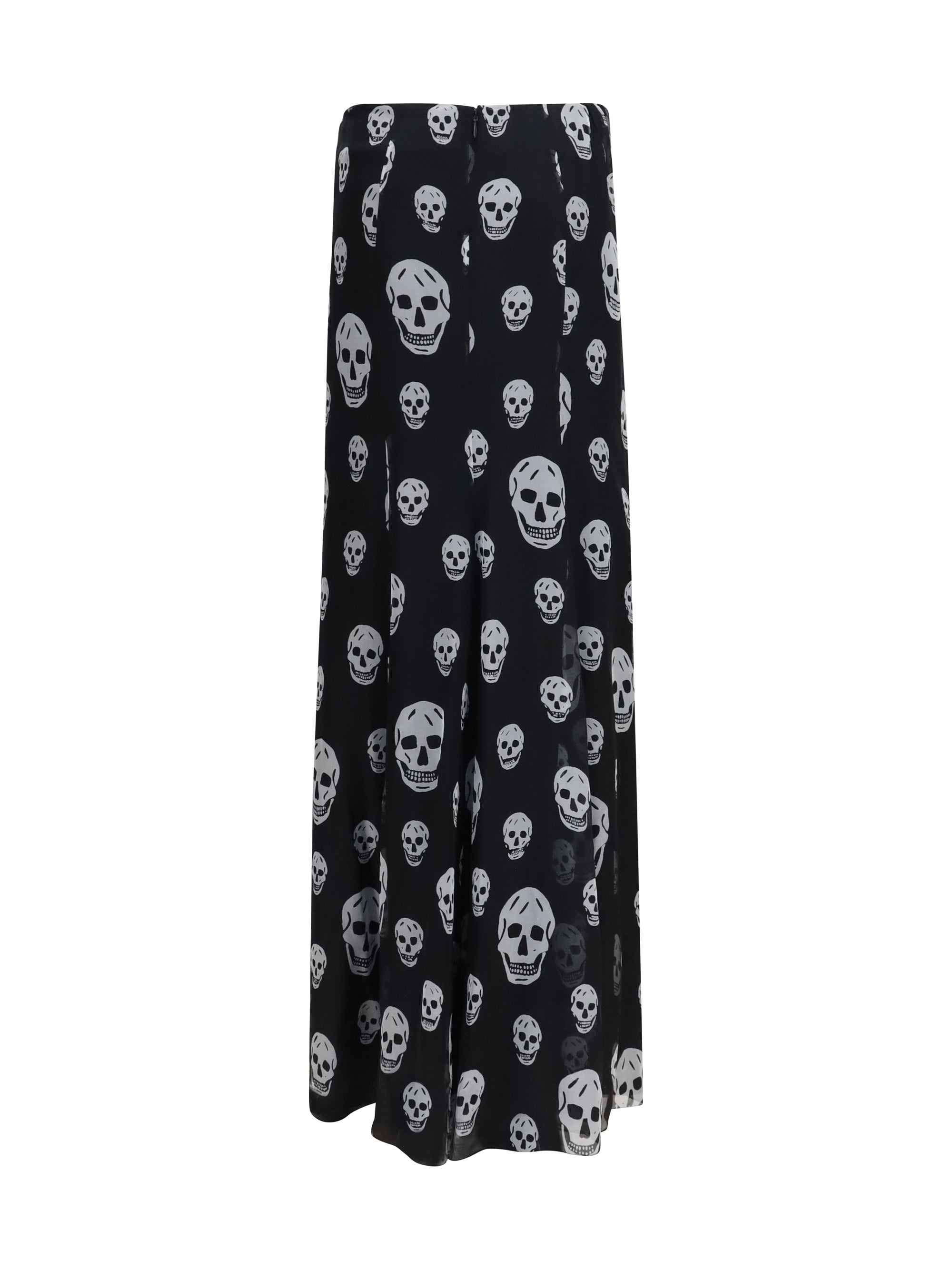 Alexander Mcqueen Women Draped Long Skull Skirt