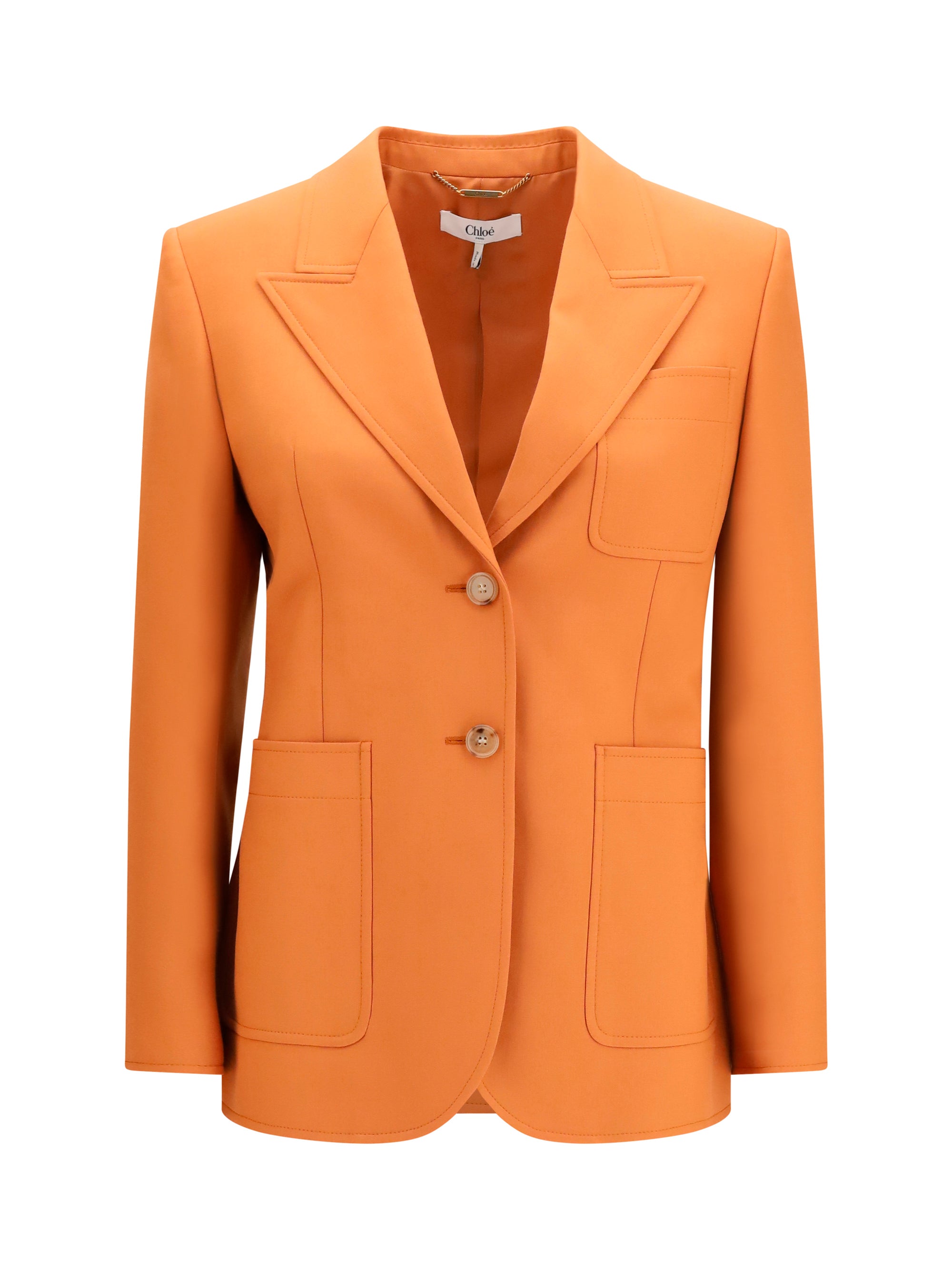 Chloé Women Straight-Cut Wool Gabardine Blazer