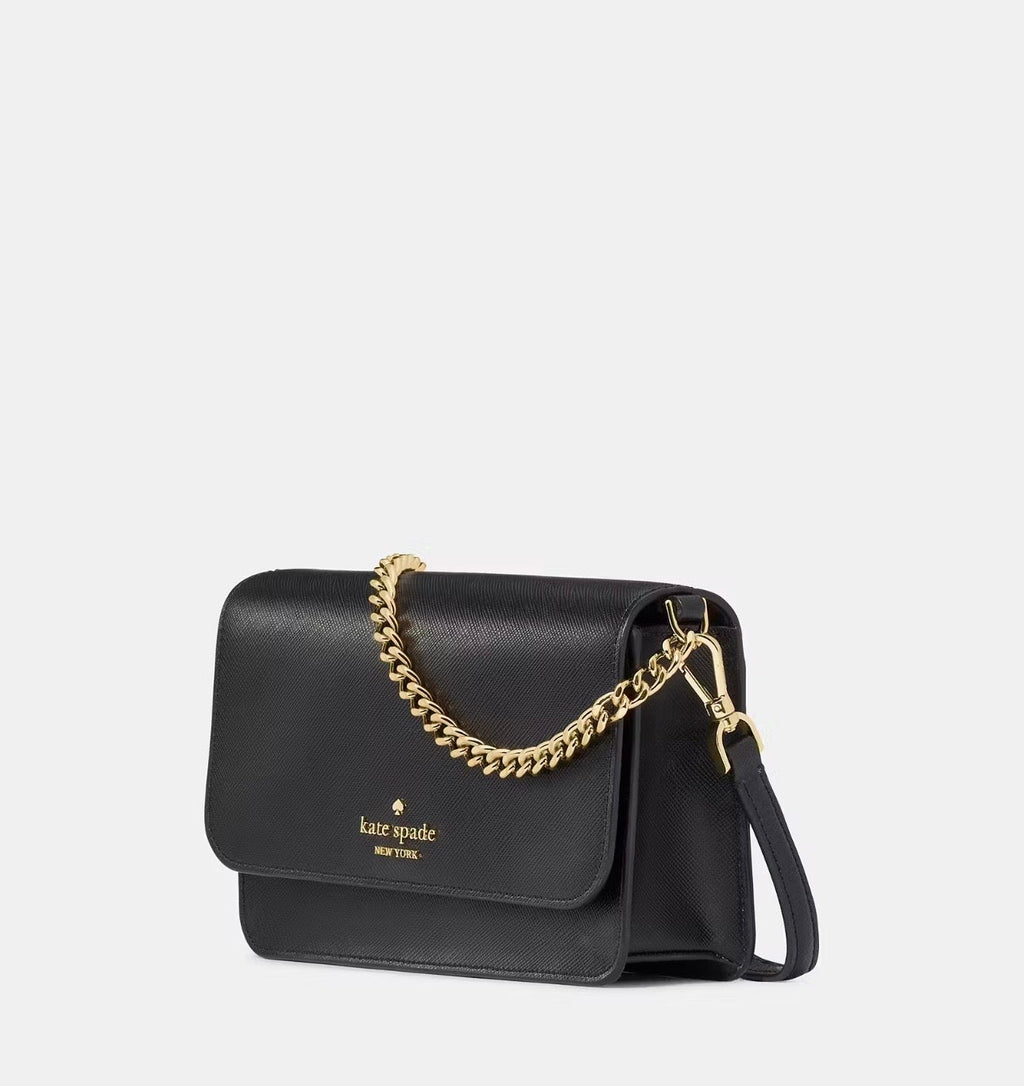 NWT Kate Spade Madison Willow Mini Flap Crossbody Leather Bag In Black