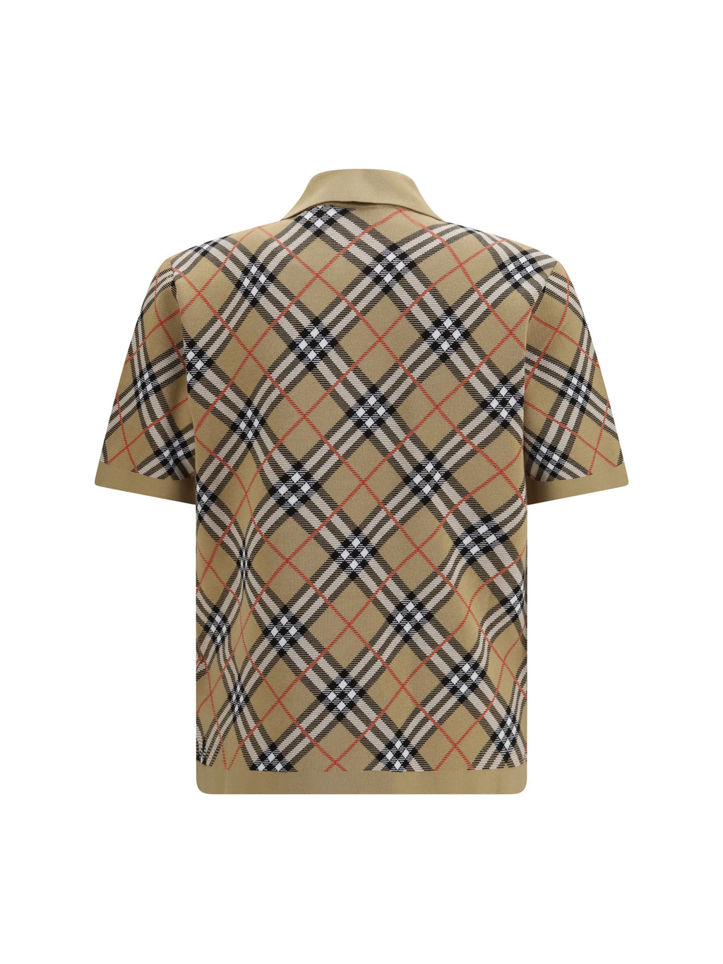 Burberry Men Check Cotton Blend Polo Shirt