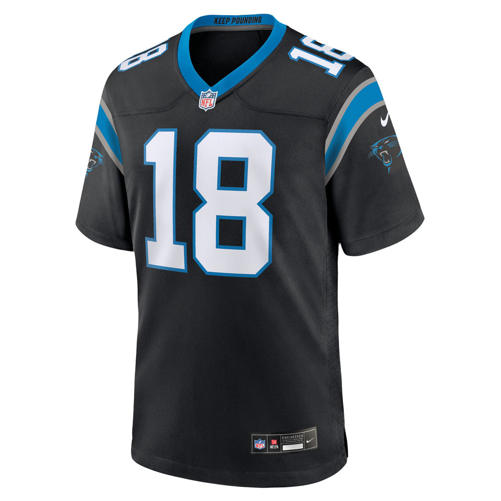 Carolina Panthers Jalen Coker Black Team Game Jersey