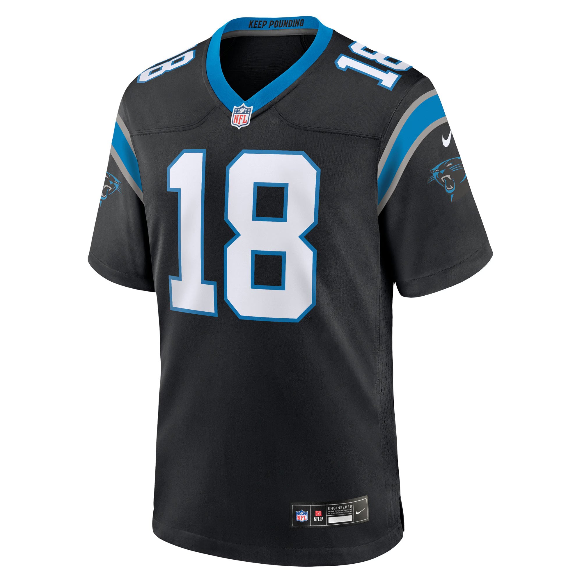 Carolina Panthers Jalen Coker Black Team Game Jersey
