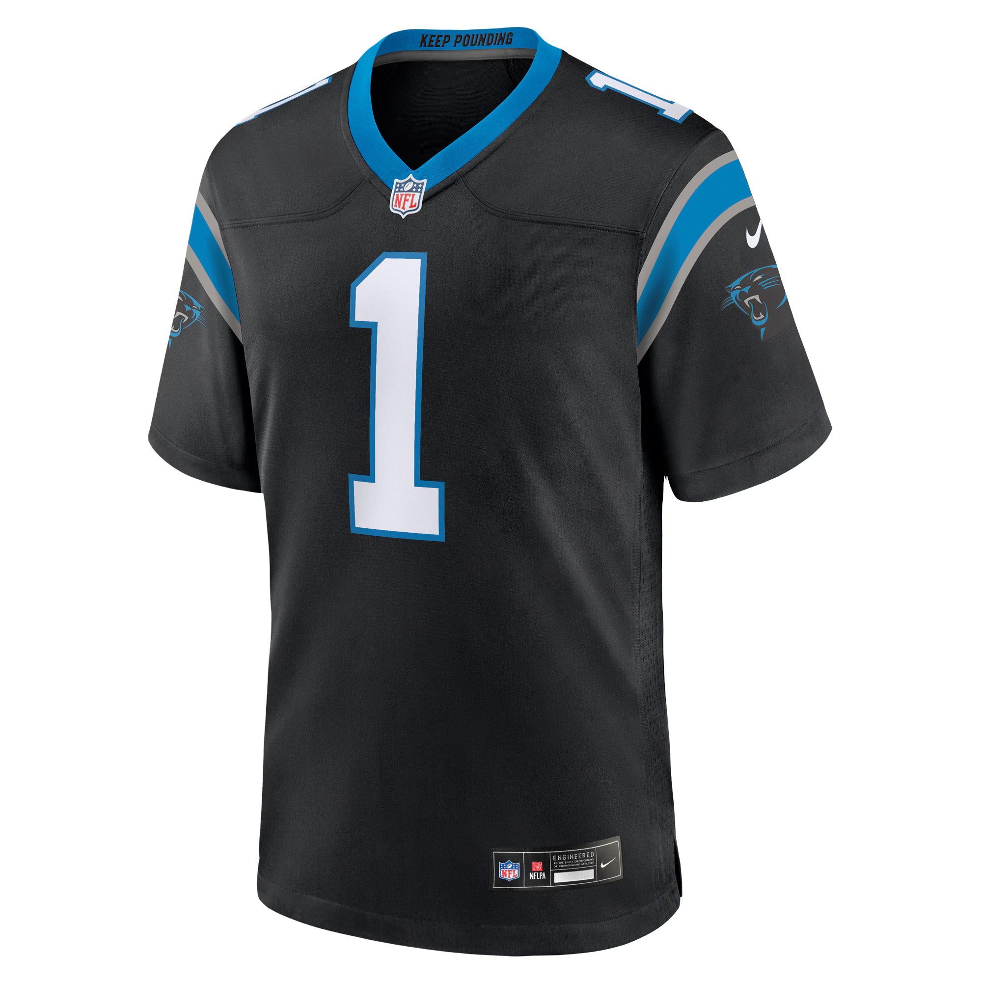 Carolina Panthers Number 1 Dad Black Game Jersey