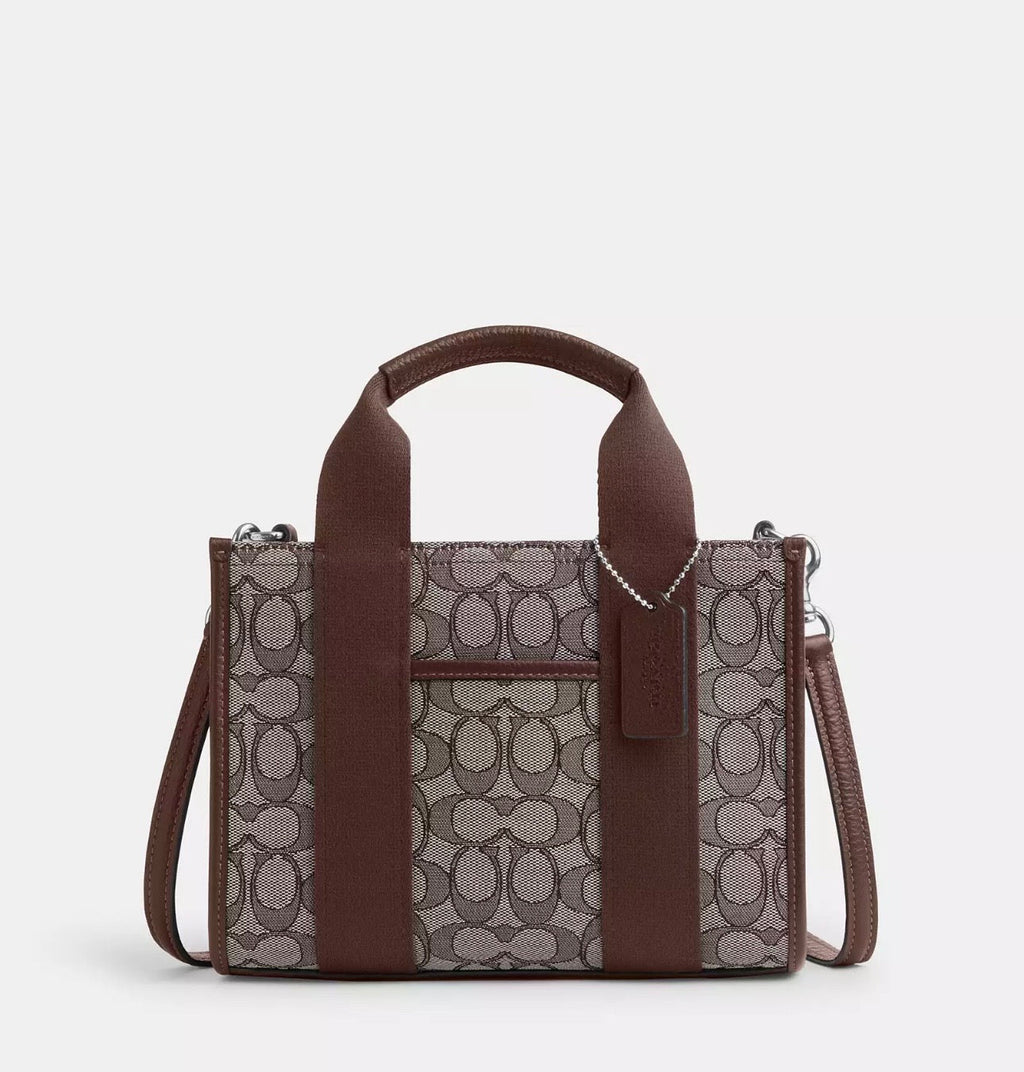 NWT Coach Smith Tote Bag 24 in Signature Jacquard In Oak/Maple