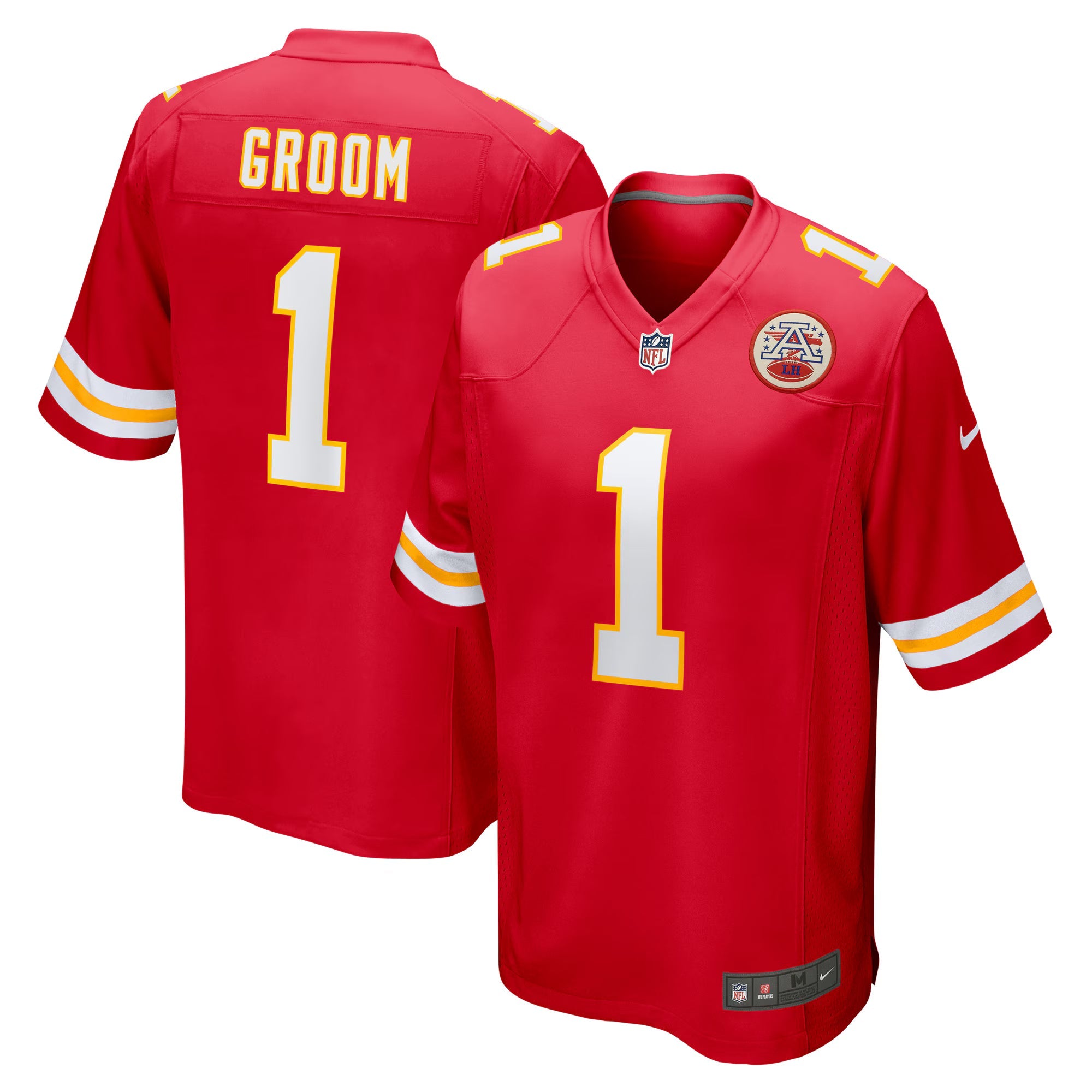 Kansas City Chiefs Number 1 Groom Red Game Jersey