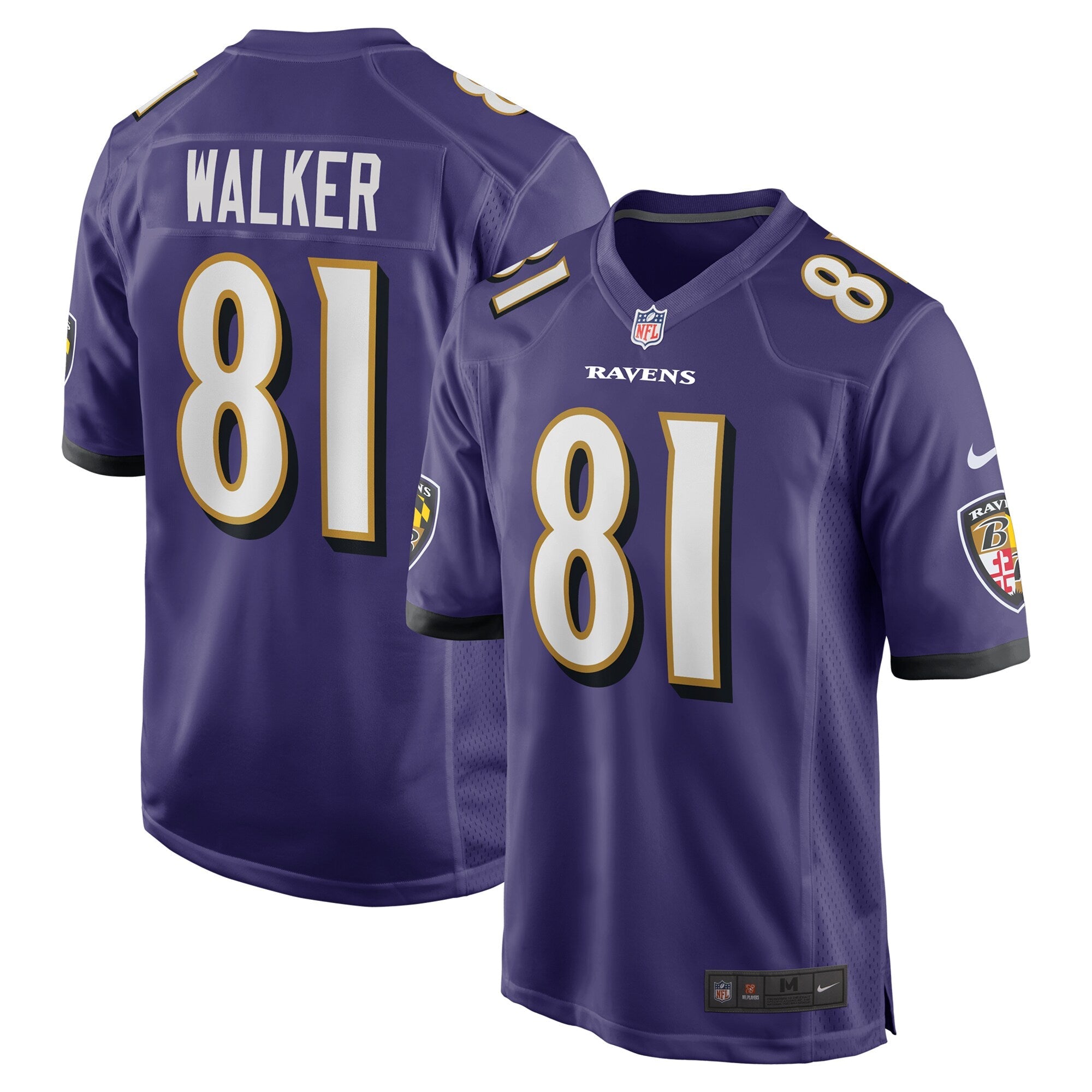 Baltimore Ravens Devontez Walker Purple Team Game Jersey