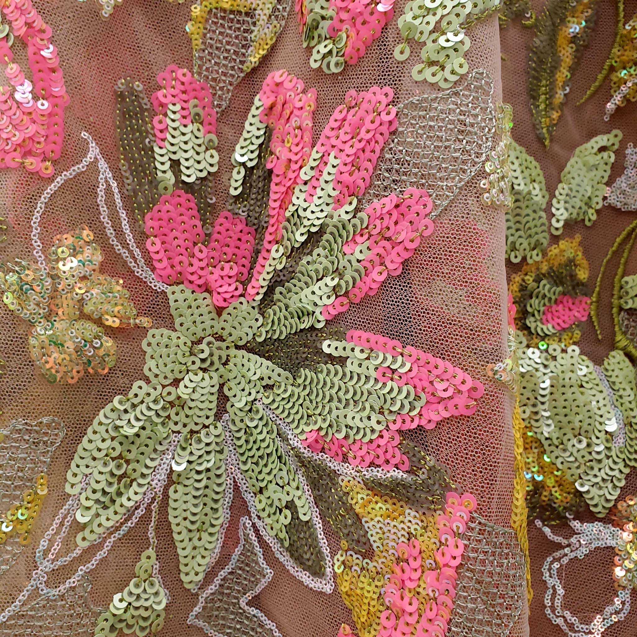 ELIE SAAB FLORAL SEQUIN GOWN - SIZE 40