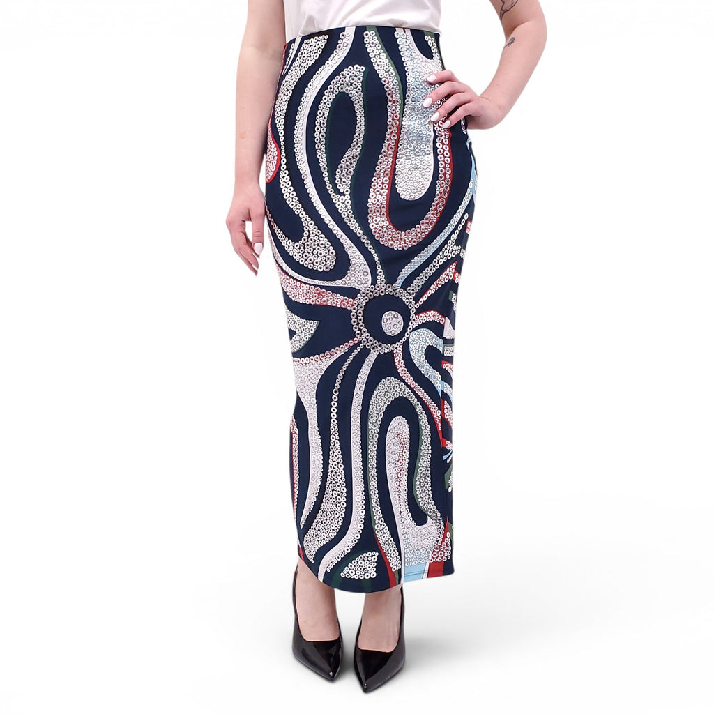 EMILIO PUCCI GROMMET-EMBELLISHED MAXI SKIRT - SIZE L