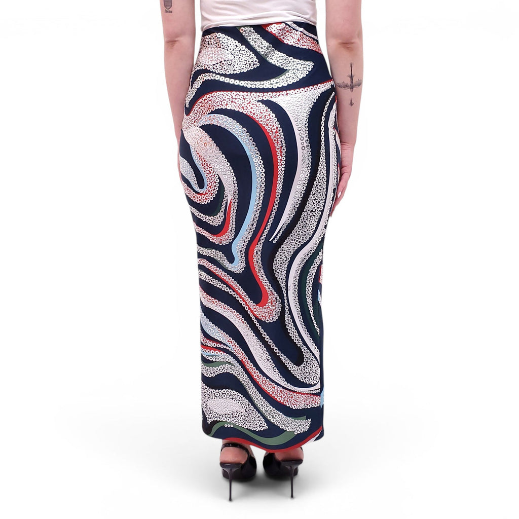 EMILIO PUCCI GROMMET-EMBELLISHED MAXI SKIRT - SIZE L