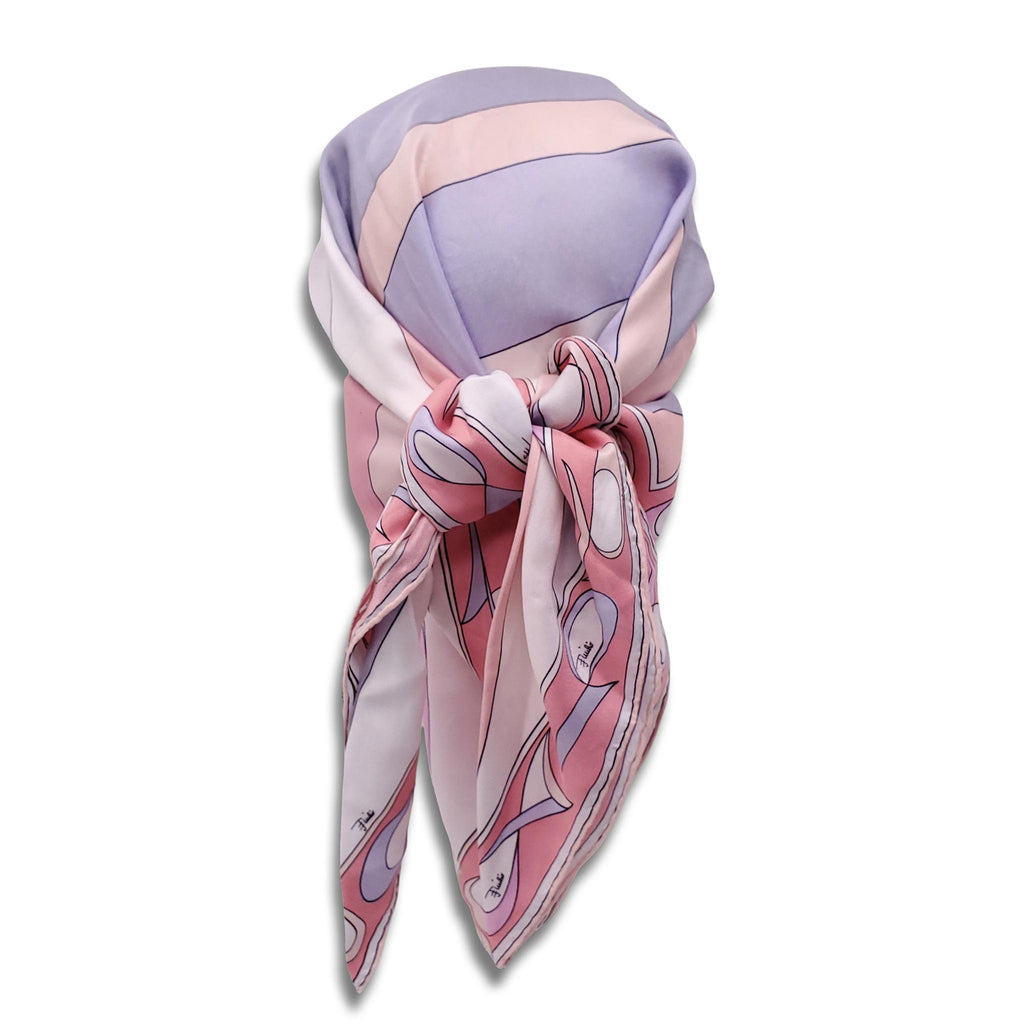 EMILIO PUCCI PINK PATTERNED SILK TWILL VISOR - SIZE 2