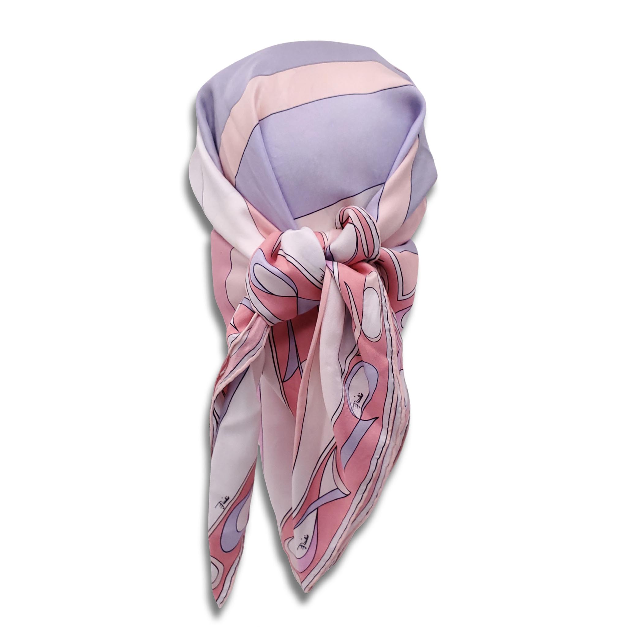 EMILIO PUCCI PINK PATTERNED SILK TWILL VISOR - SIZE 2
