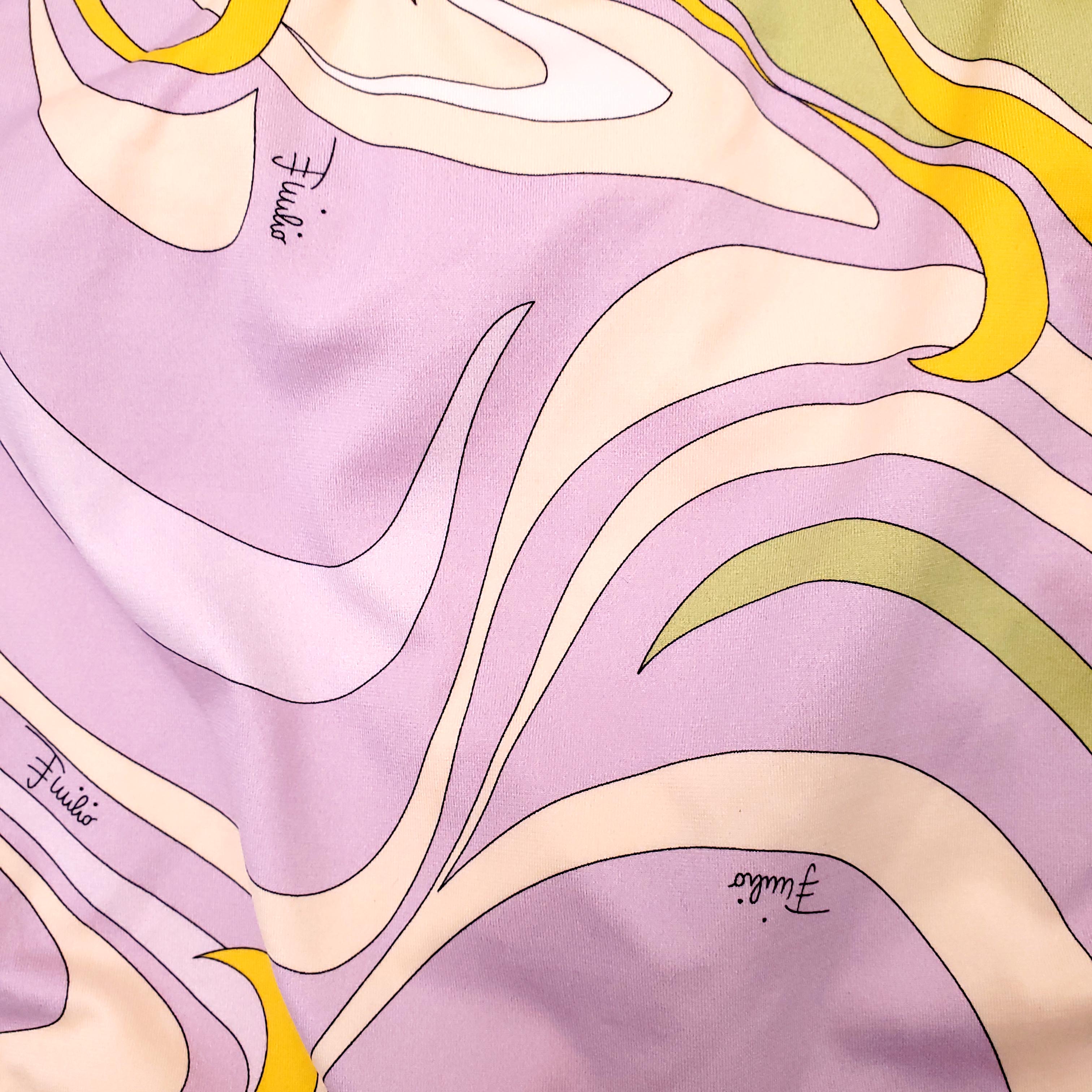 EMILIO PUCCI PURPLE AND YELLOW PATTERNED ONE-PIECE SWIMSUIT - SIZE 46