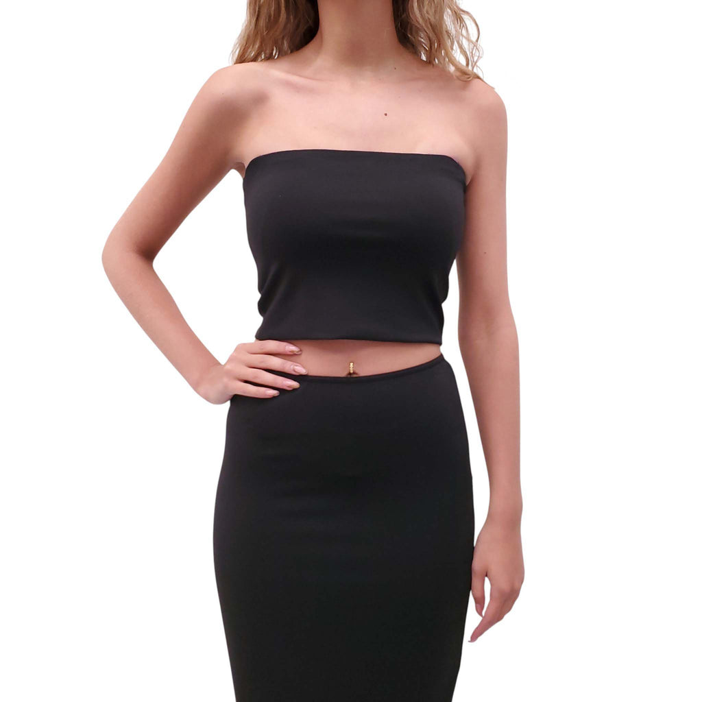 ÉTERNE BLACK 2-PIECE TUBE SKIRT SET - SIZE M