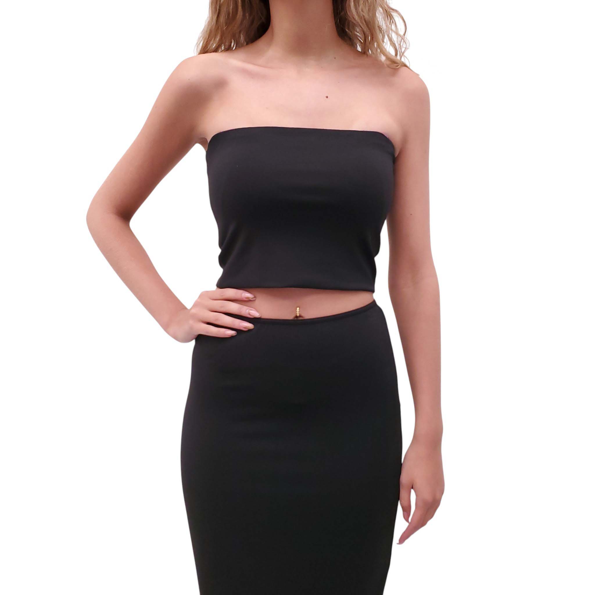 ÉTERNE BLACK 2-PIECE TUBE SKIRT SET - SIZE M