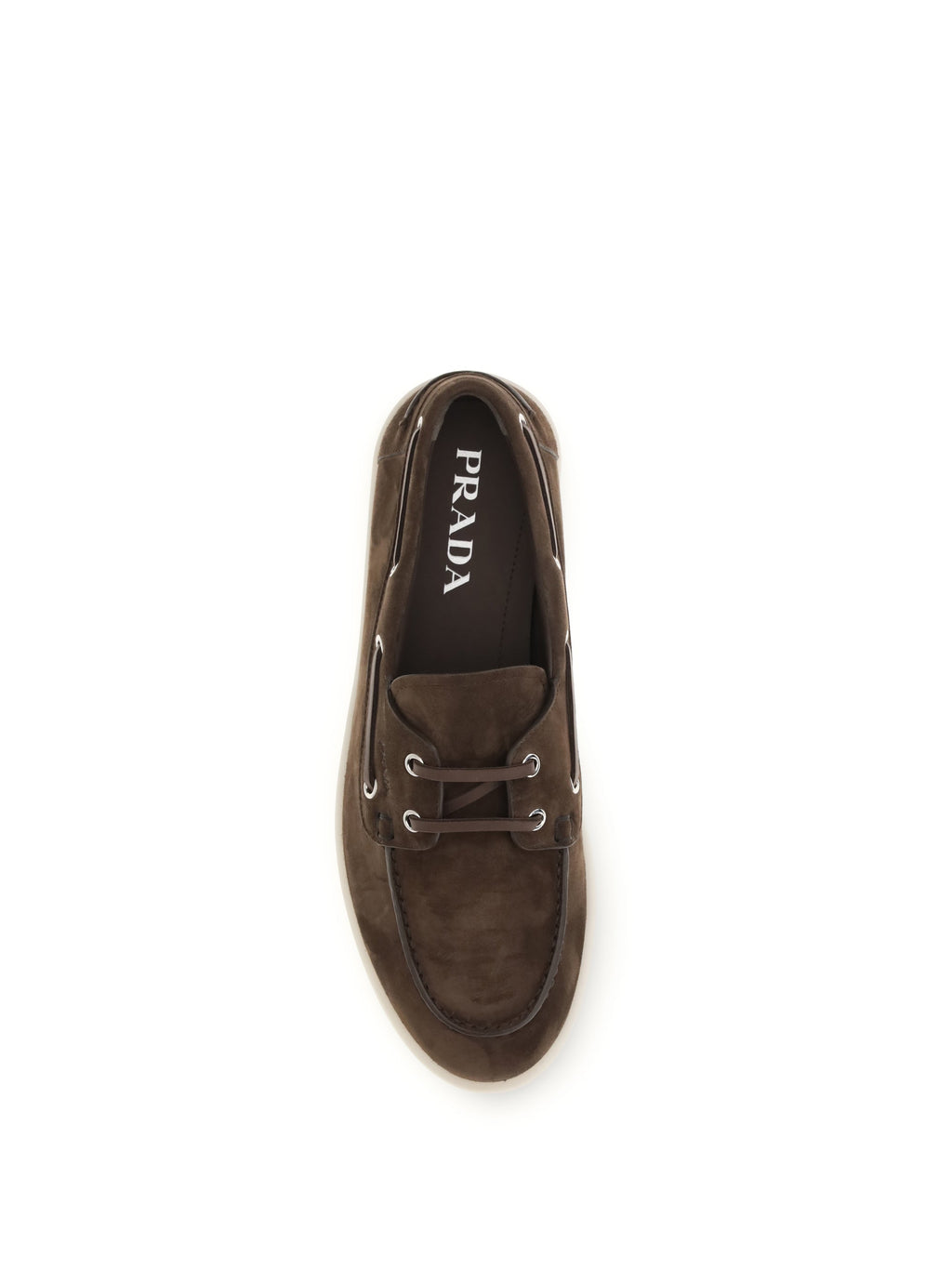 Prada Men Suede Boat Loafers