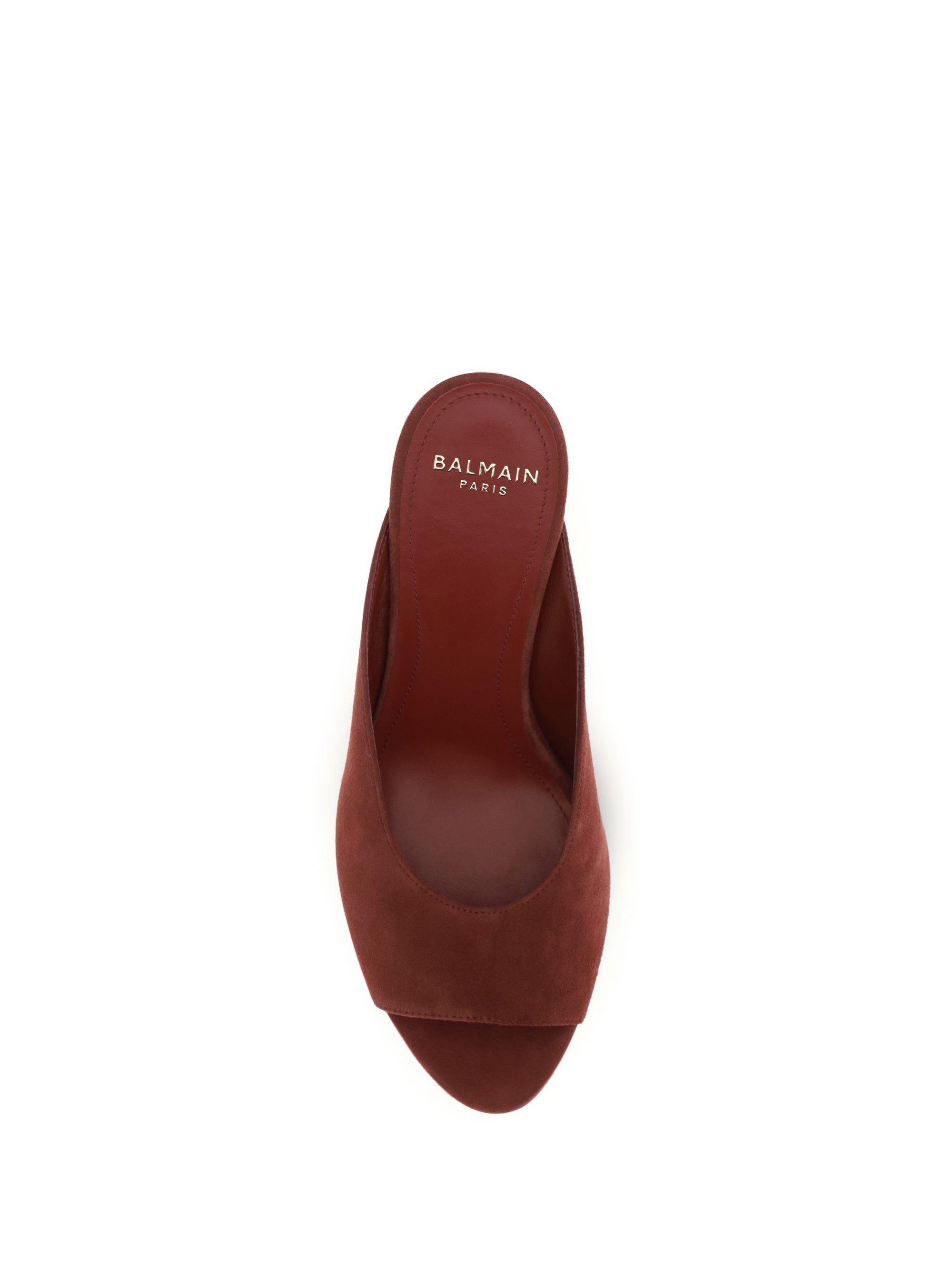 Balmain Women Suede Open-Toe Mules