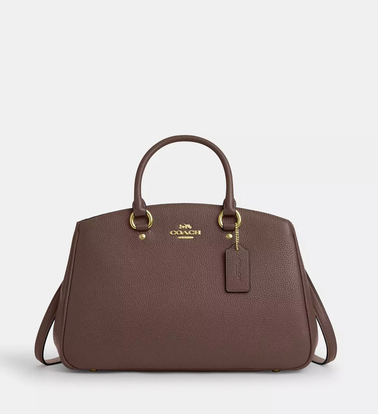 NWT Coach Savannah Carryall Leather Bag In Dark Stone