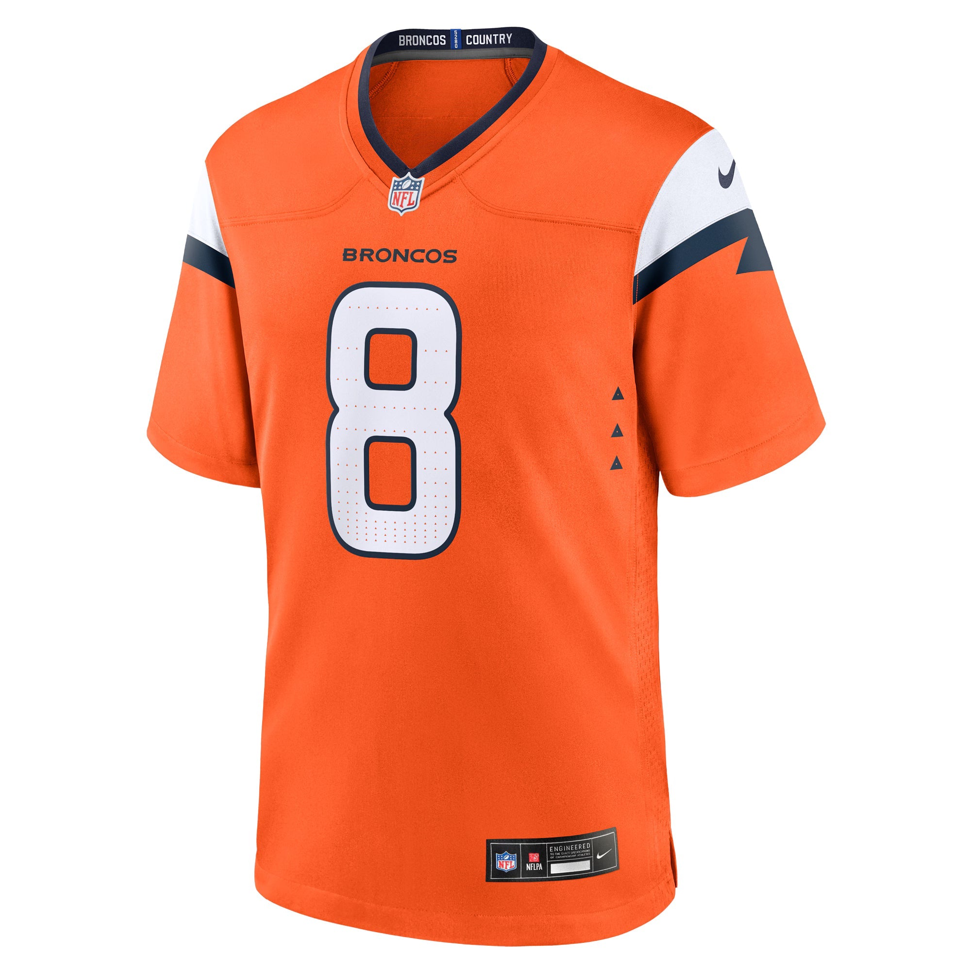 Denver Broncos Jarrett Stidham Orange Team Game Jersey