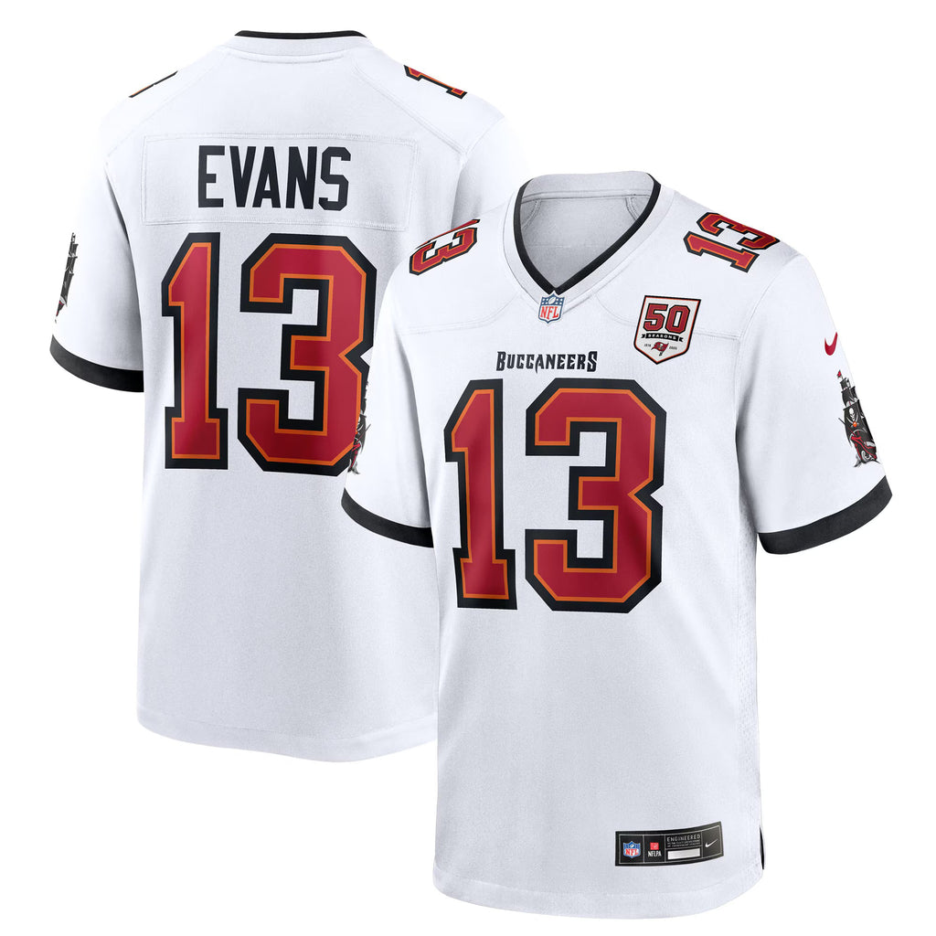 Tampa Bay Buccaneers Mike Evans White 50th Season White Game Jersey