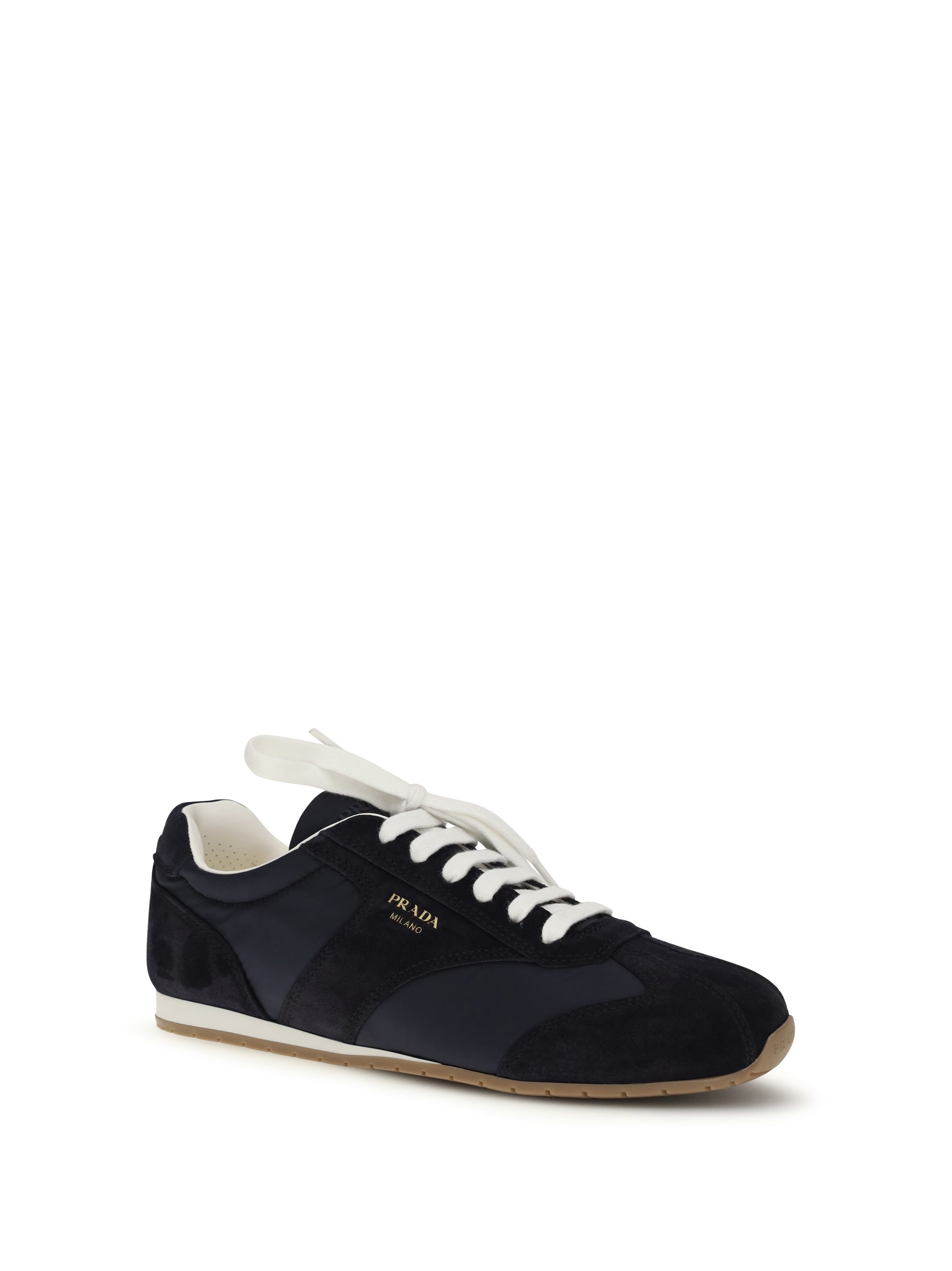 Prada Men Suede And Fabric Sneakers