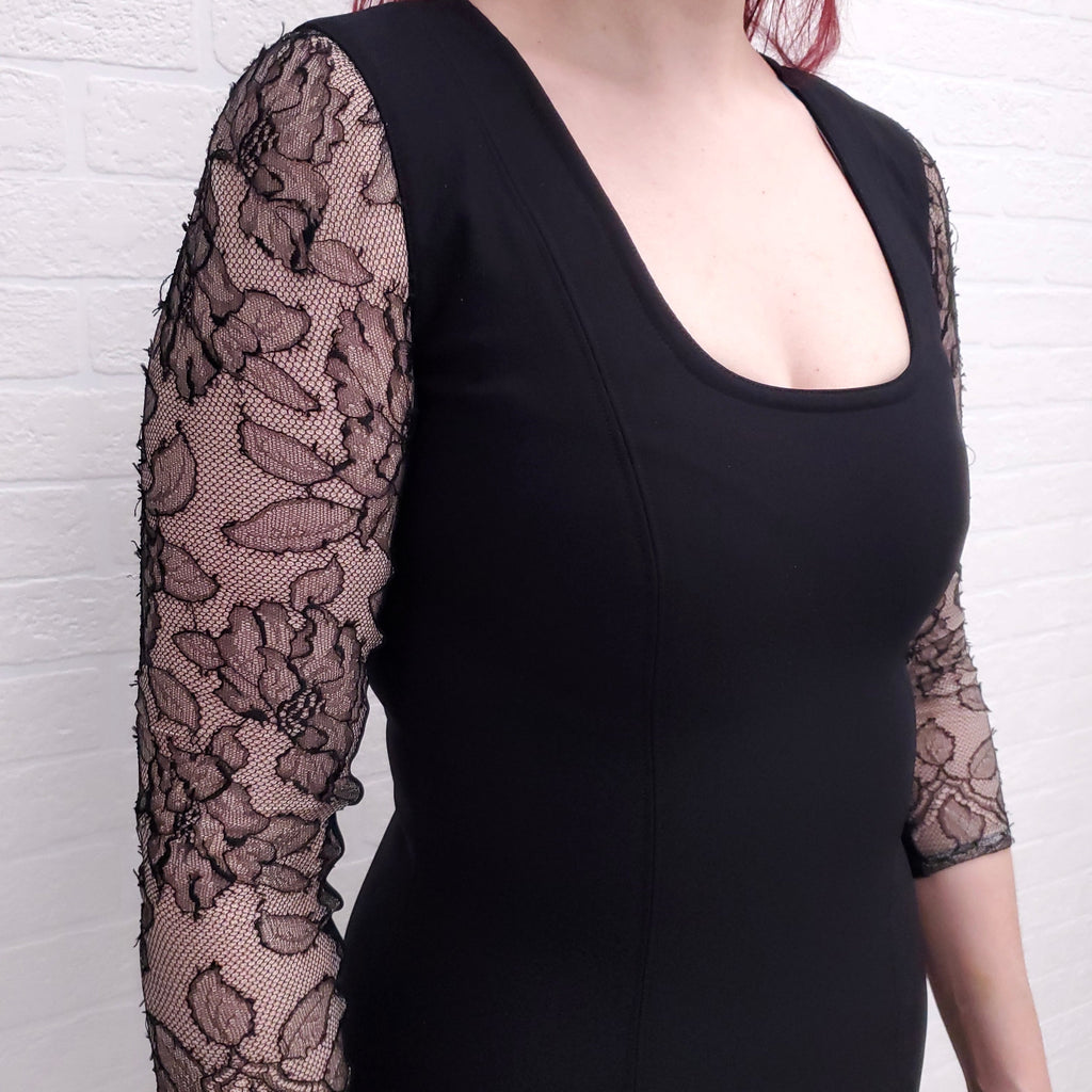 STELLA MCCARTNEY BLACK DRESS WITH LACE - SIZE 40