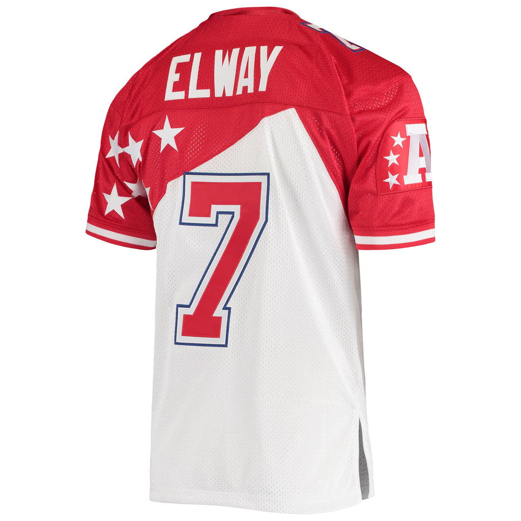AFC John Elway Mitchell & Ness White/Red 1995 Pro Bowl Authentic Jersey