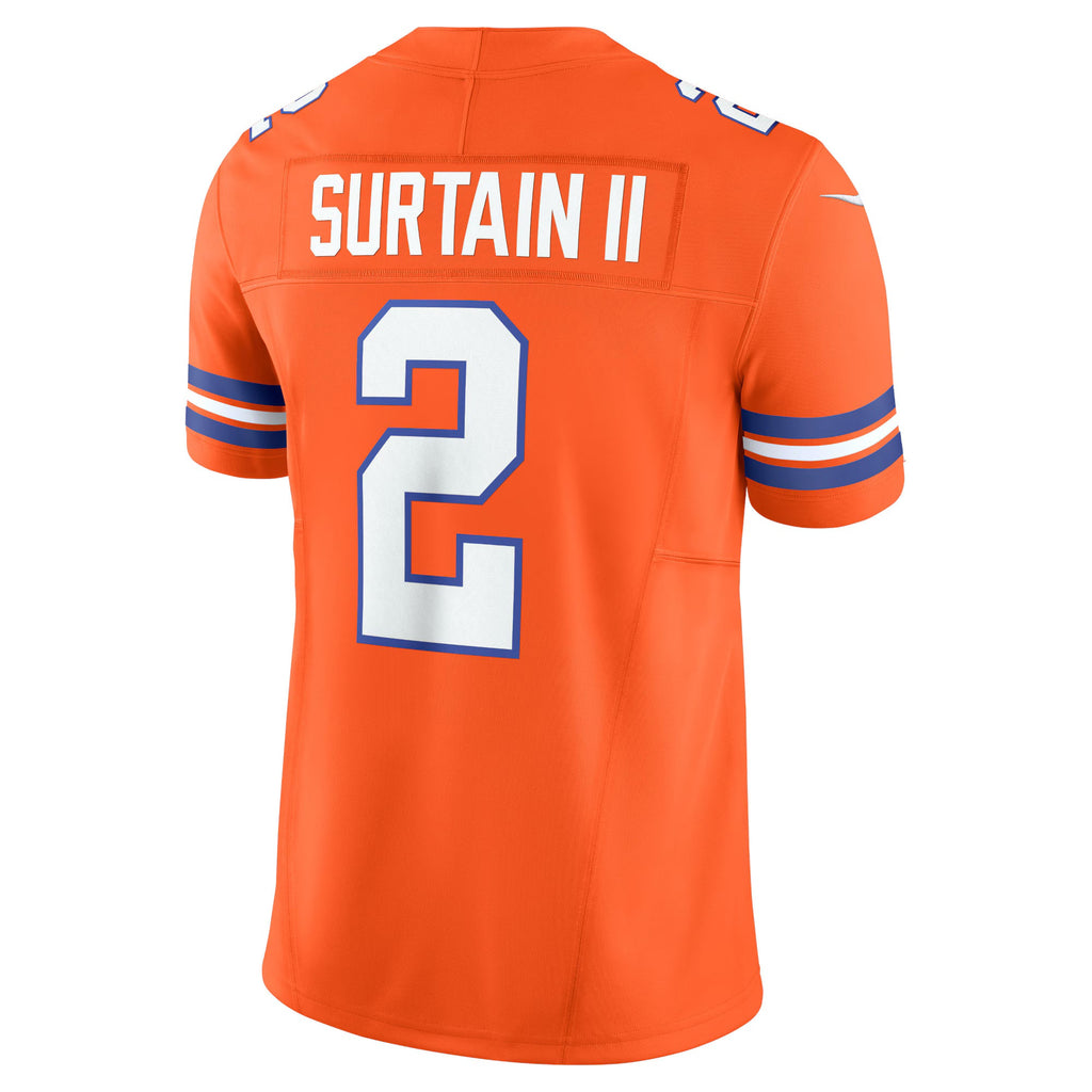 Denver Broncos Patrick Surtain II Orange Alternate Mile High Collection 1977 Throwback Vapor F.U.S.E. Limited Jersey