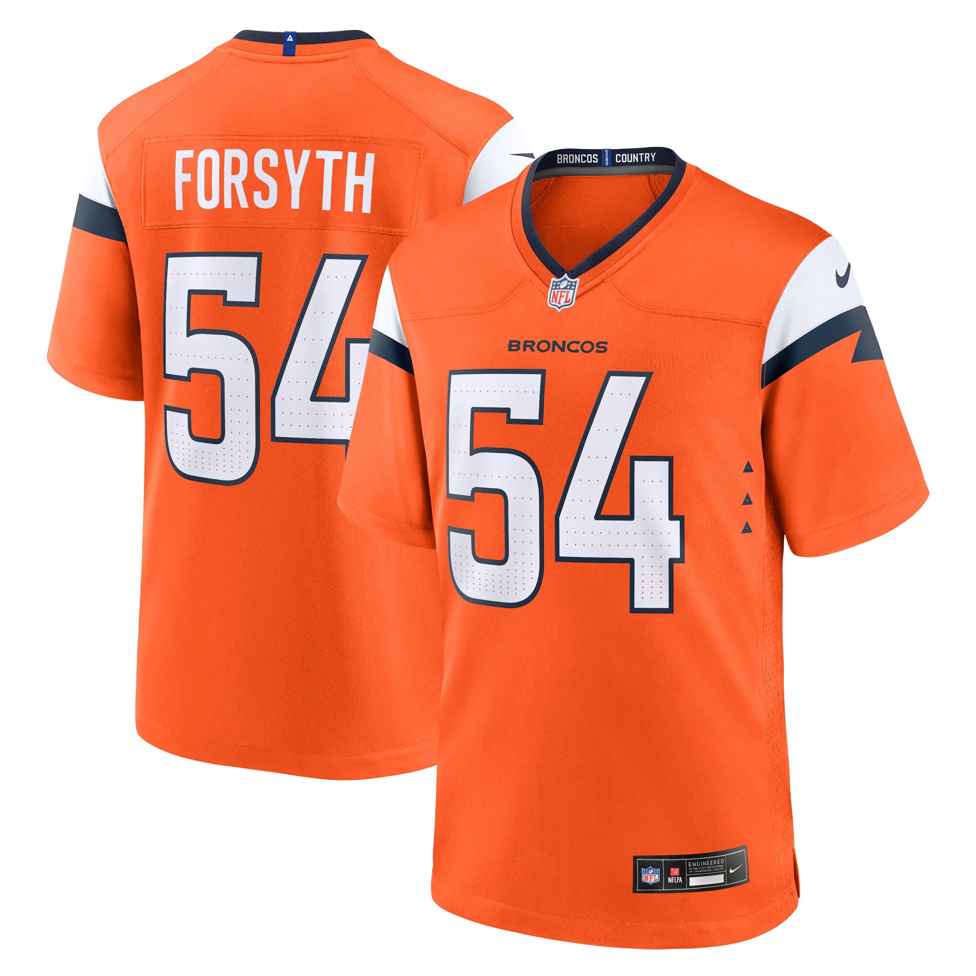 Denver Broncos Alex Forsyth Orange Team Game Jersey