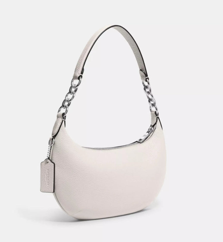 NWT Coach Leather Medium Payton Hobo Bag In Silver/Chalk