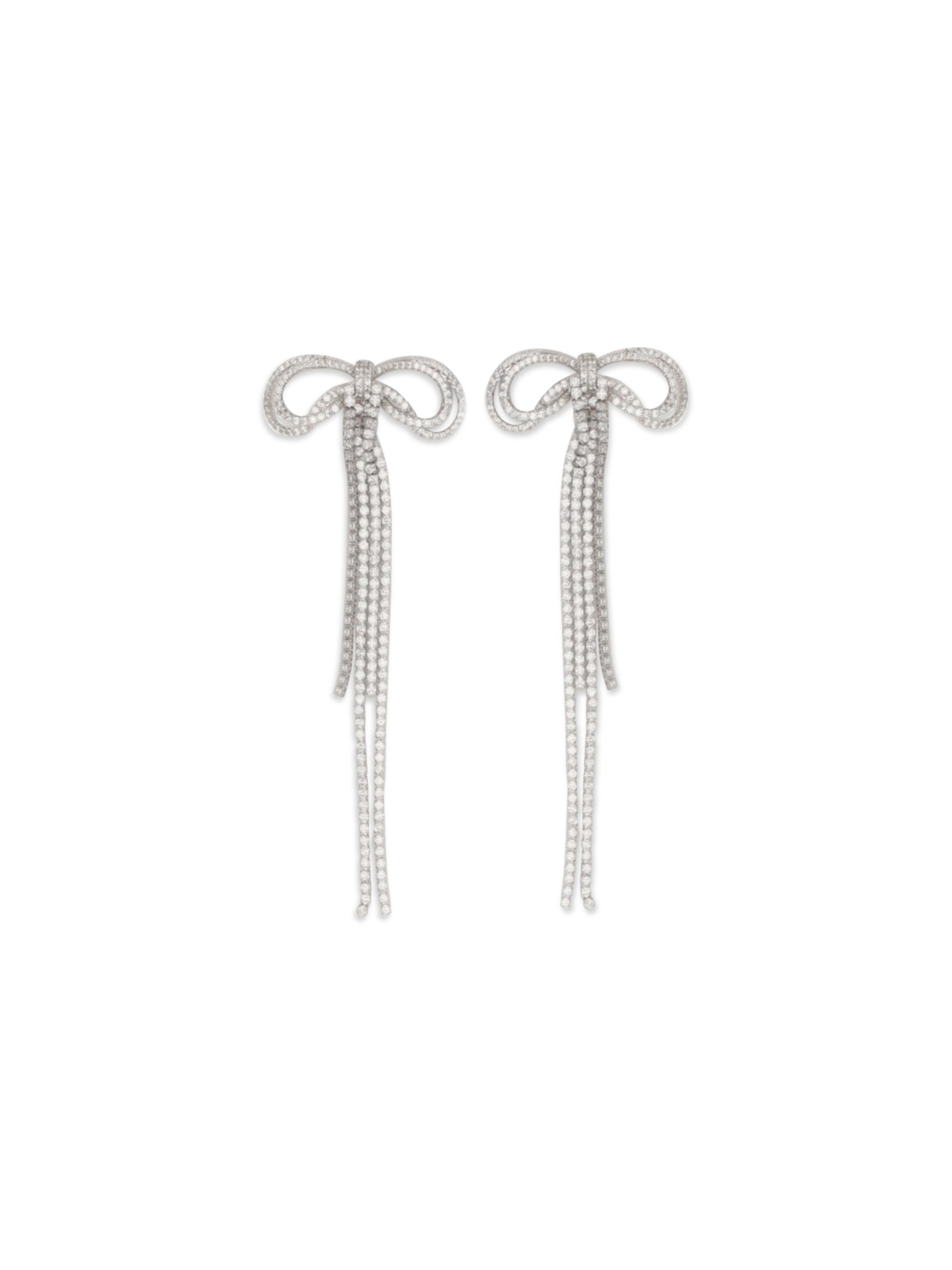 Self-Portrait Women Double Crystal Bow Earrings