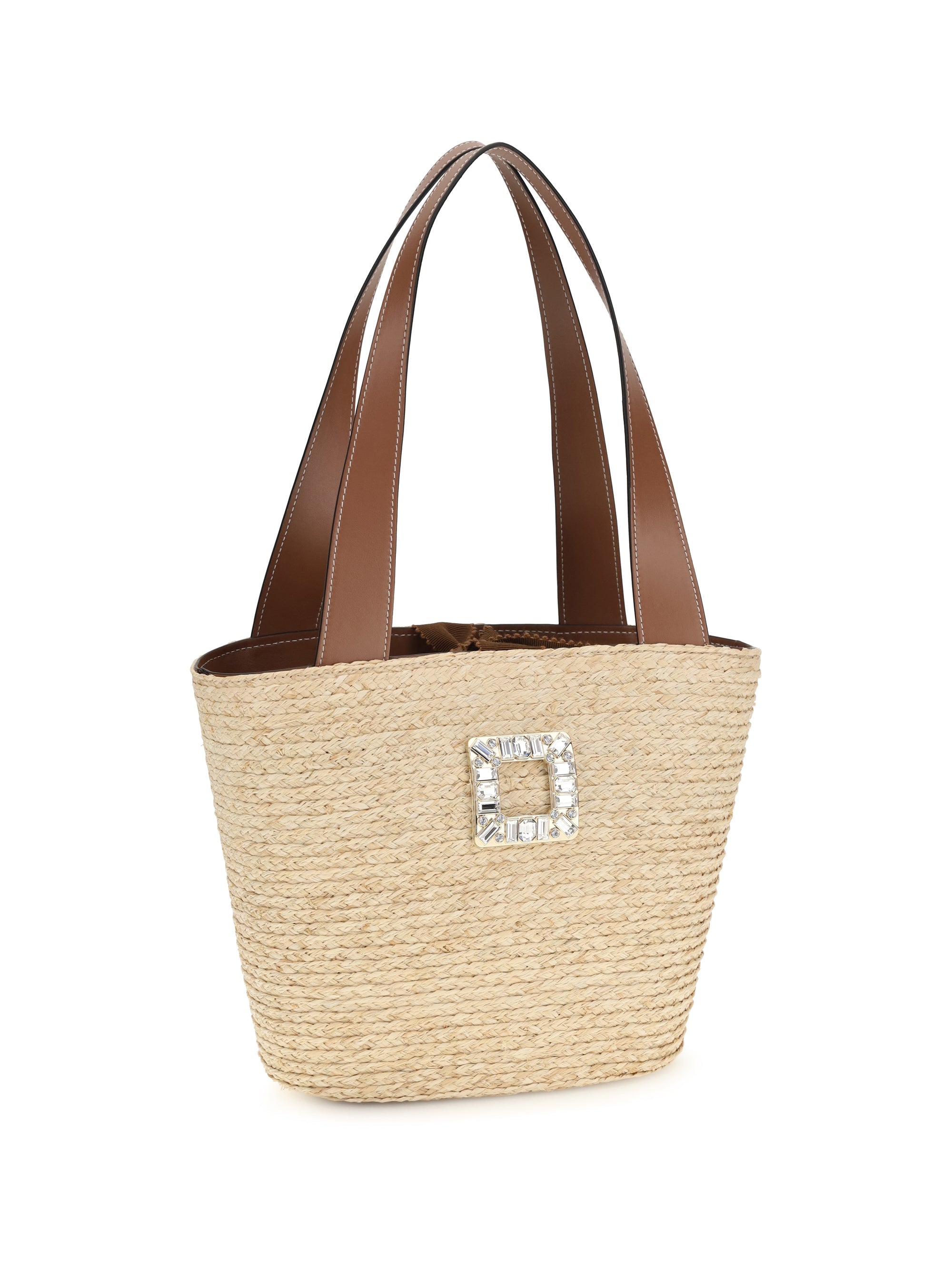 Roger Vivier Women Mini Viv’ Skate Raffia Bucket Bag