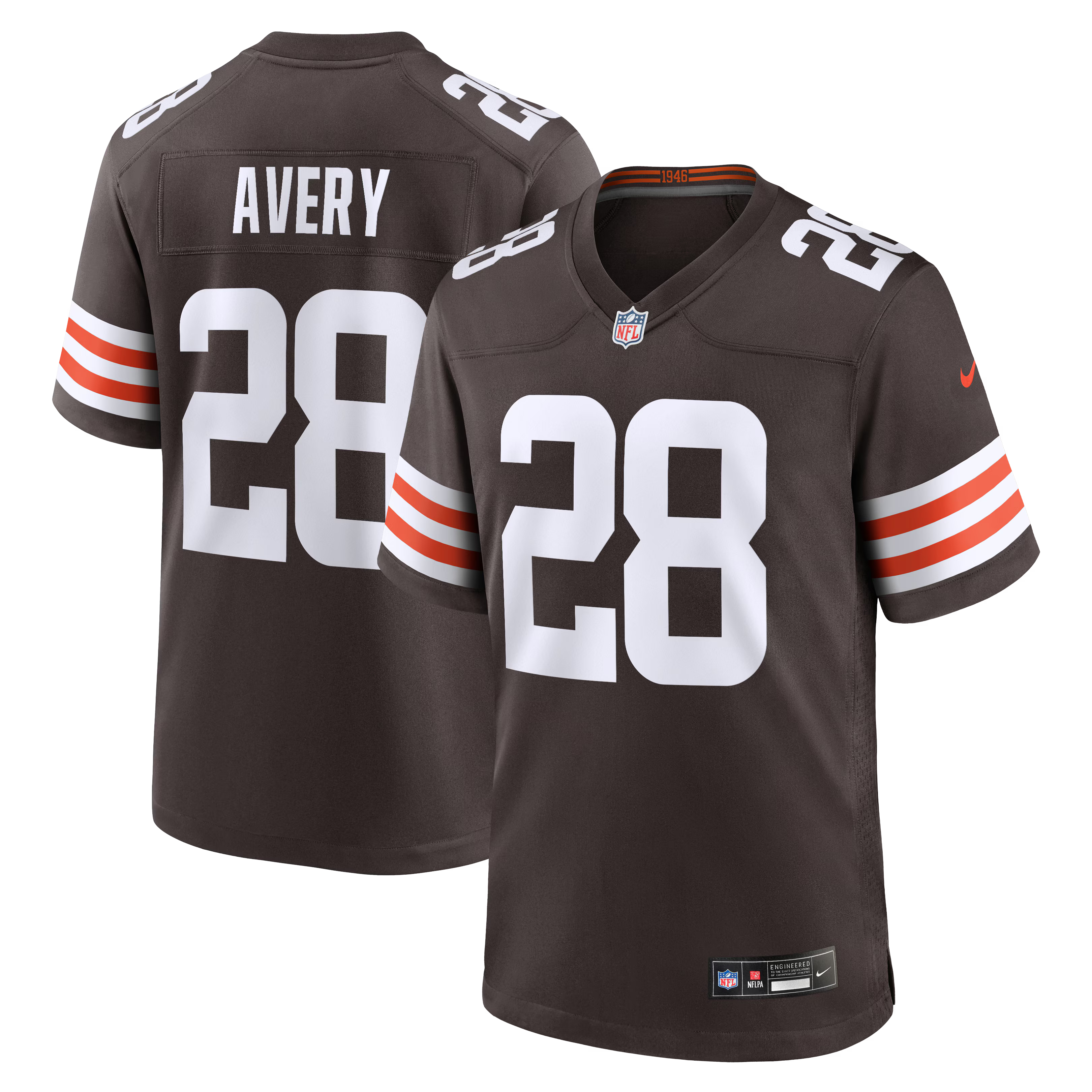 Cleveland Browns Tre Avery Brown Team Game Jersey