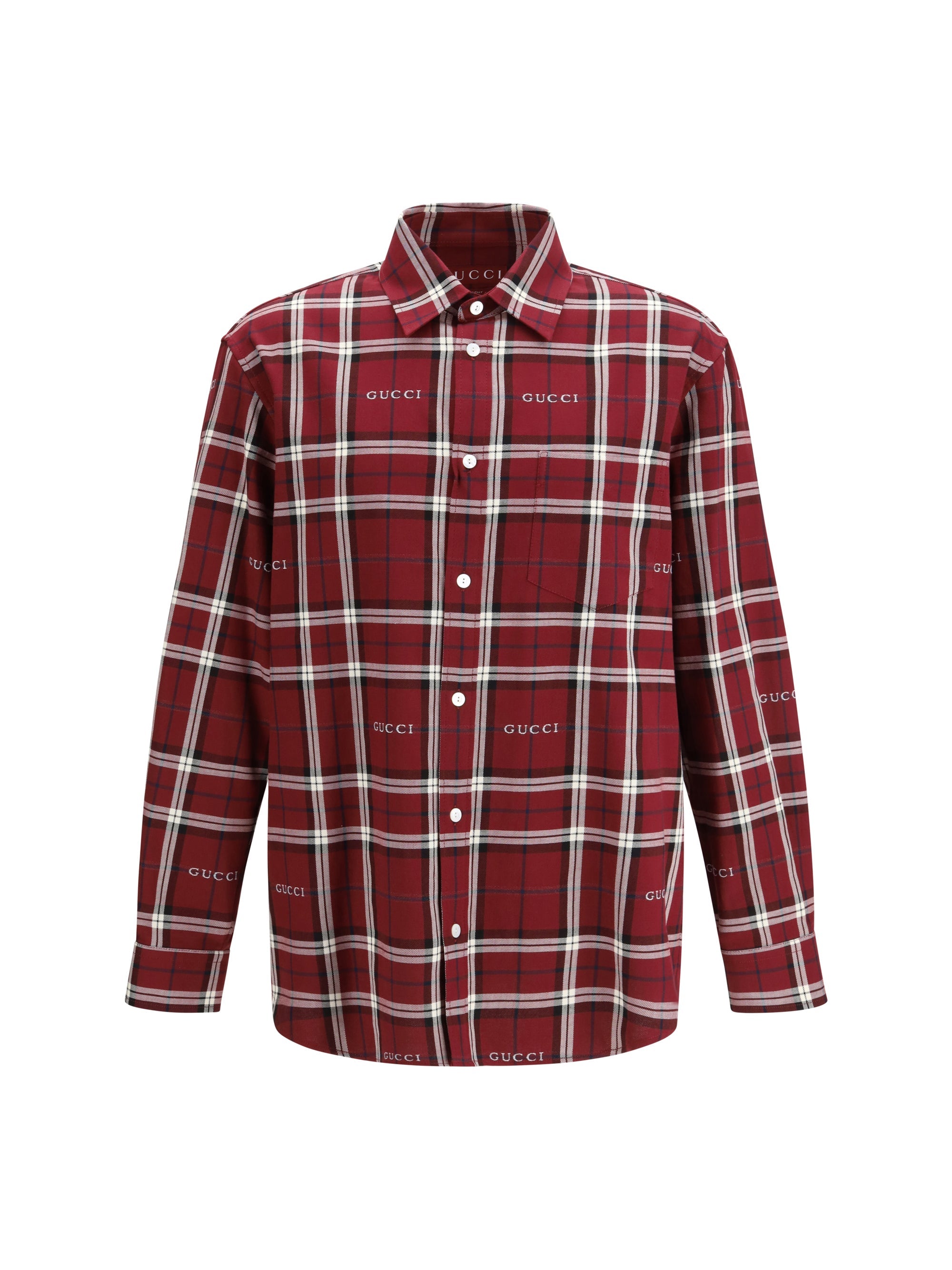 Gucci Men Multicolour Tartan Cotton Jacquard Shirt