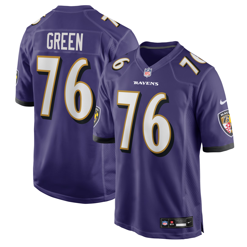 Baltimore Ravens Kenyon Green Purple Team Game Jersey