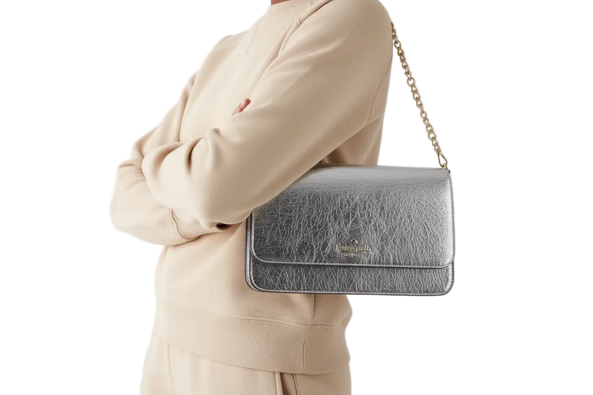 NWT Kate Spade Madison Willow Medium Convertible Crossbody Bag In Silver