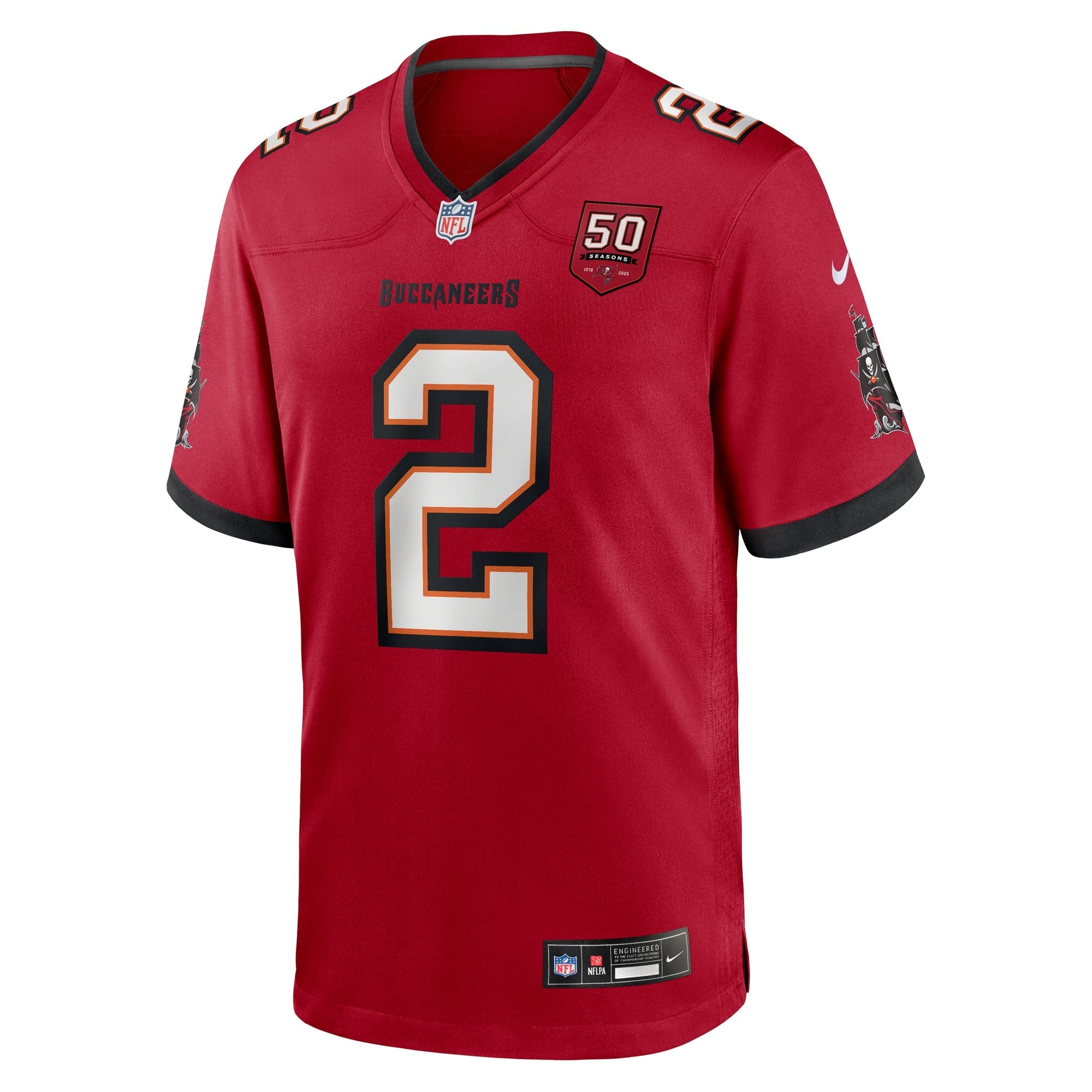 Tampa Bay Buccaneers Emeka Egbuka Red Team 50th Season Game Jersey