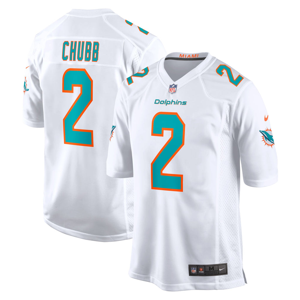Miami Dolphins Bradley Chubb White Game Player Jersey