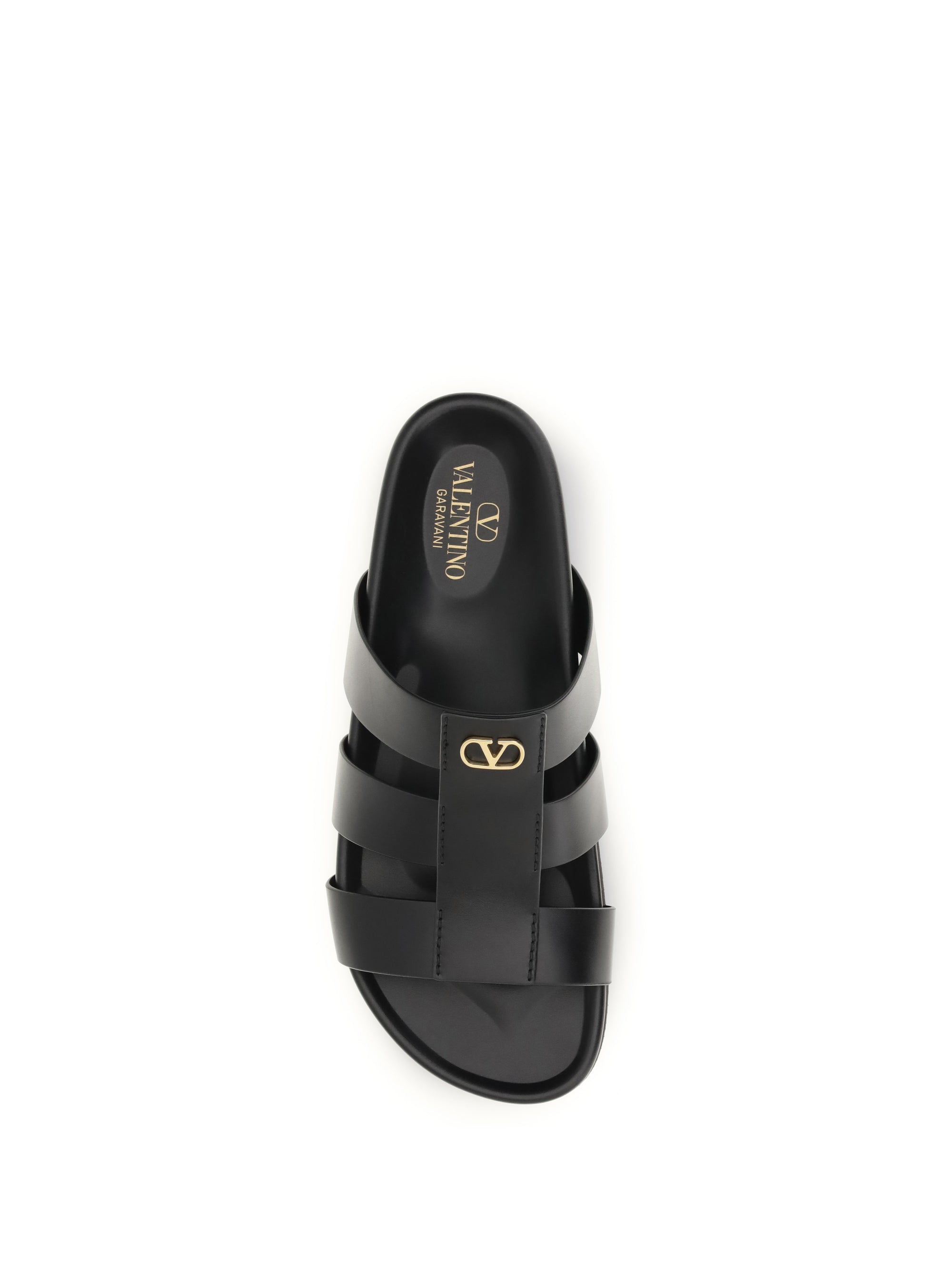 Valentino Garavani Men Studshield Leather Slide Sandals