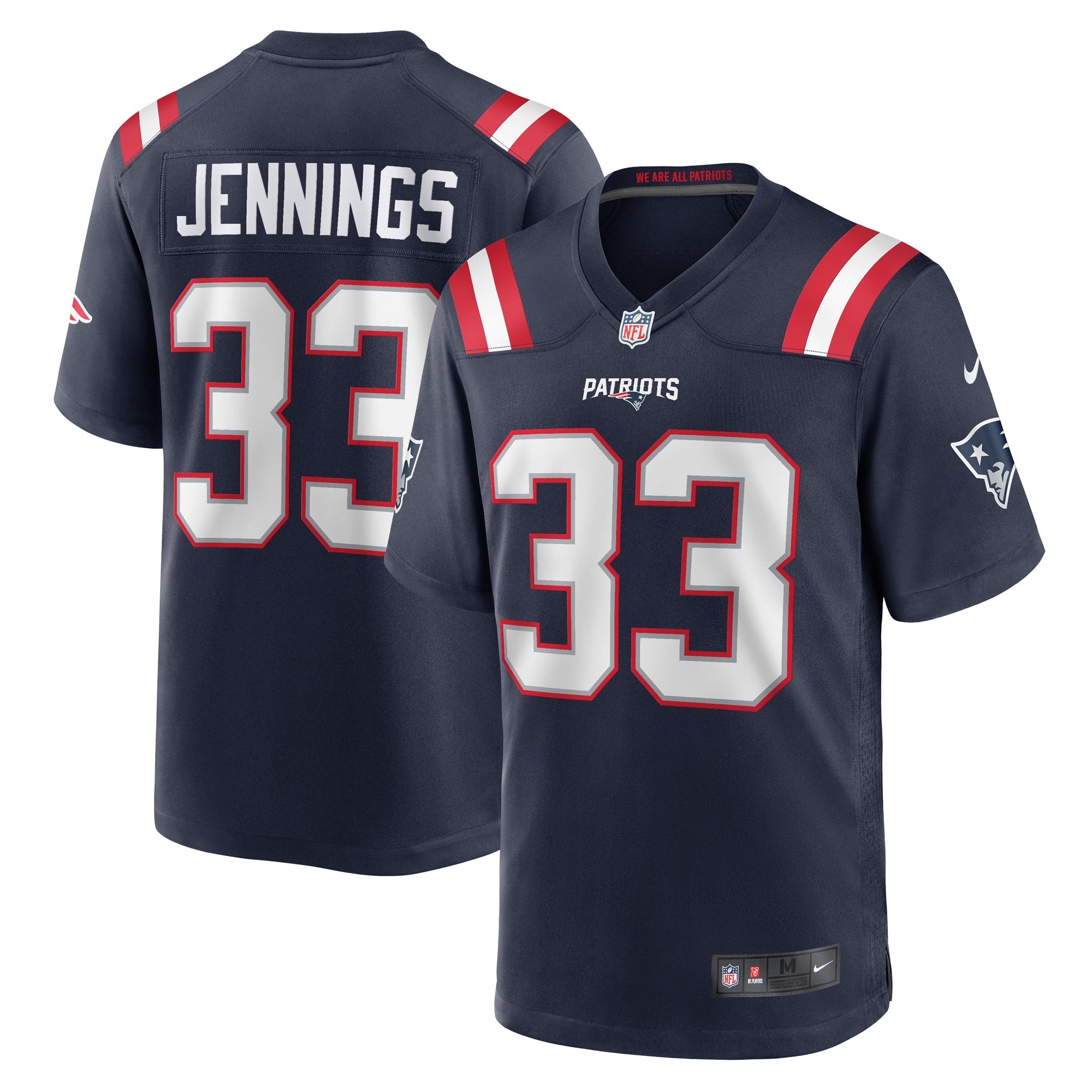 New England Patriots Anfernee Jennings Navy Team Game Jersey