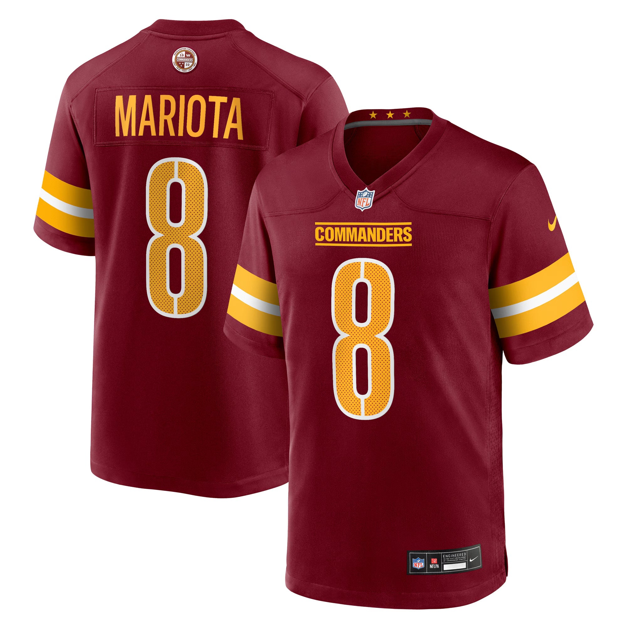 Washington Commanders Marcus Mariota Burgundy Team Game Jersey