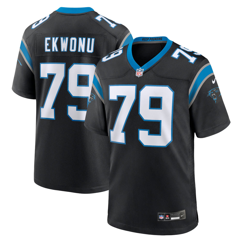 Carolina Panthers Ikem Ekwonu Black Game Jersey