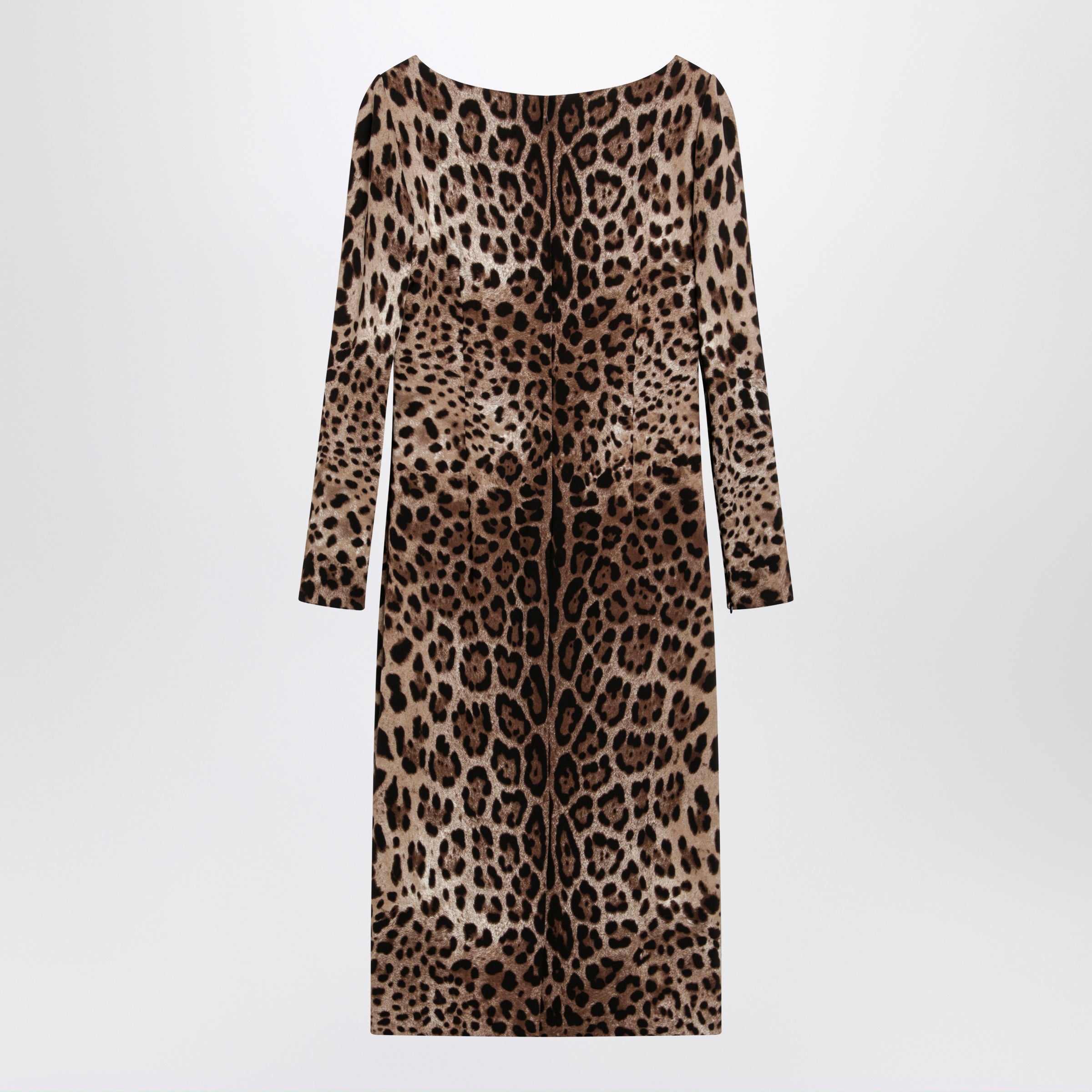 Dolce&Gabbana Leopard-Print Long-Sleeve Dress In Viscose Women