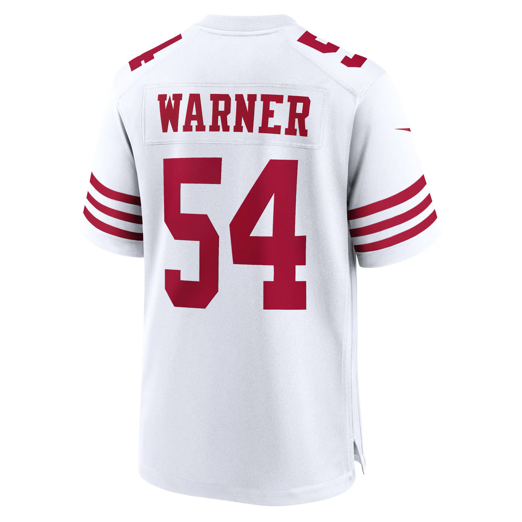 San Francisco 49ers Fred Warner White Team Game Player Jersey