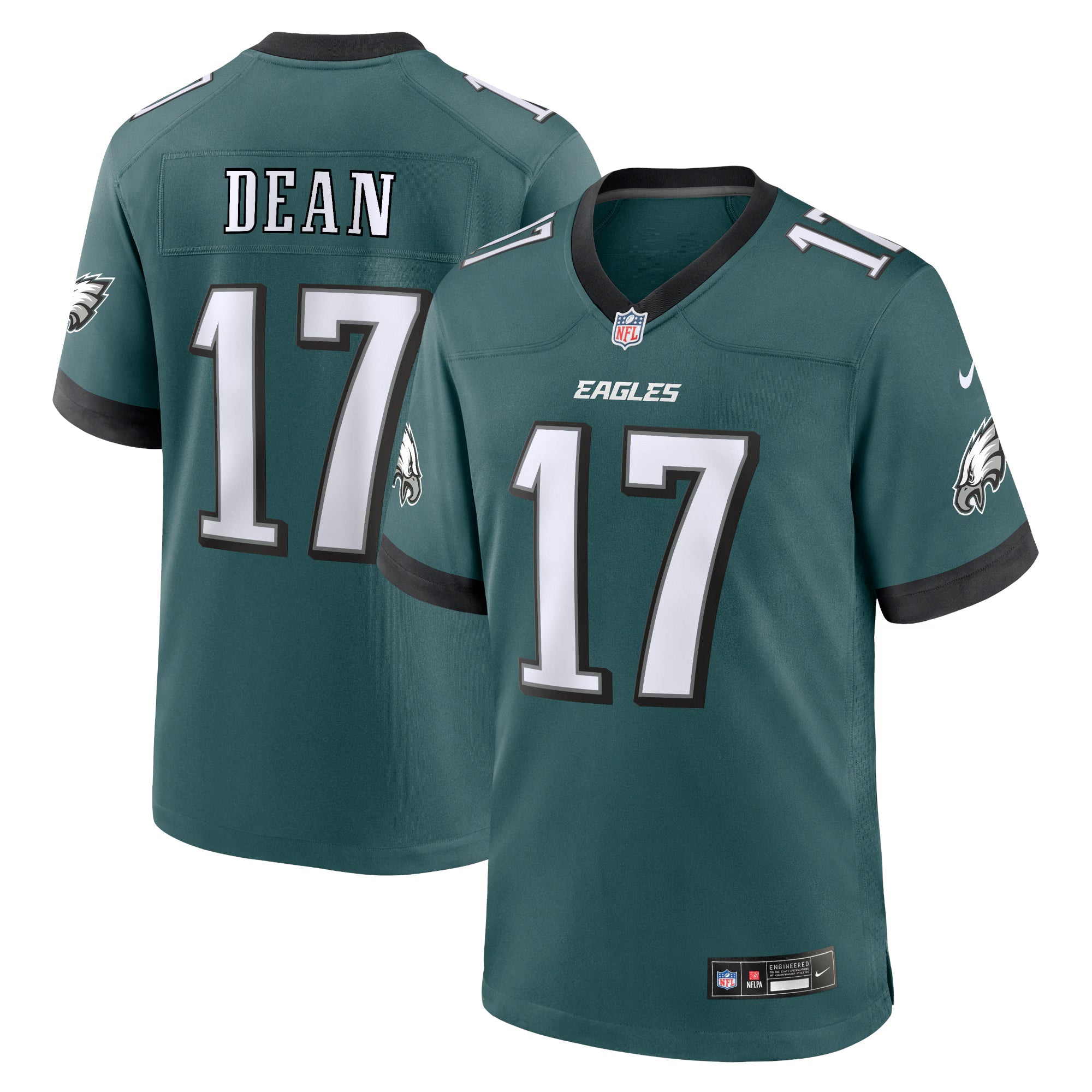 Philadelphia Eagles Nakobe Dean Midnight Green Team Game Jersey