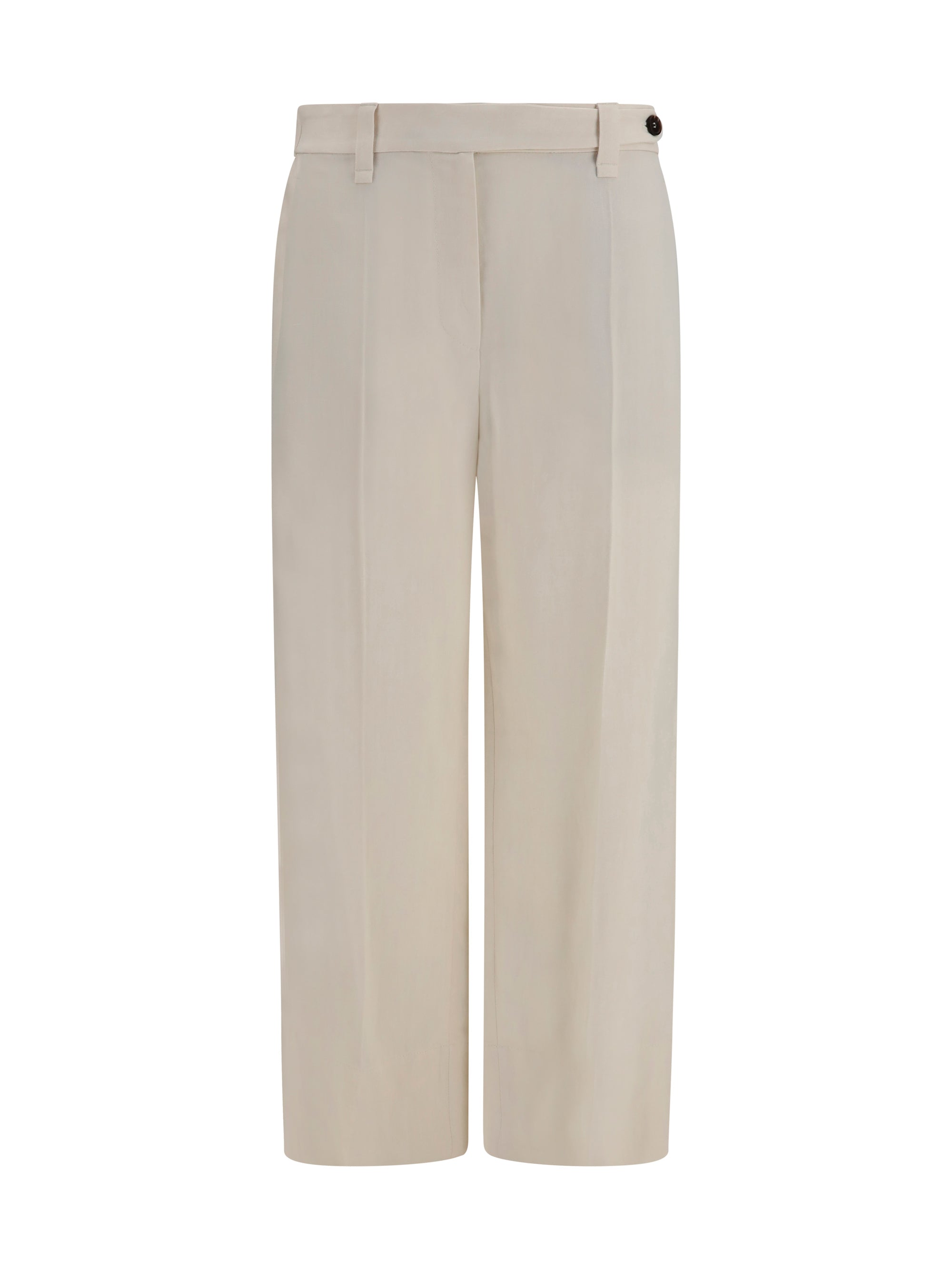Brunello Cucinelli Women Cigarette Pants In Fluid Viscose And Linen Twill