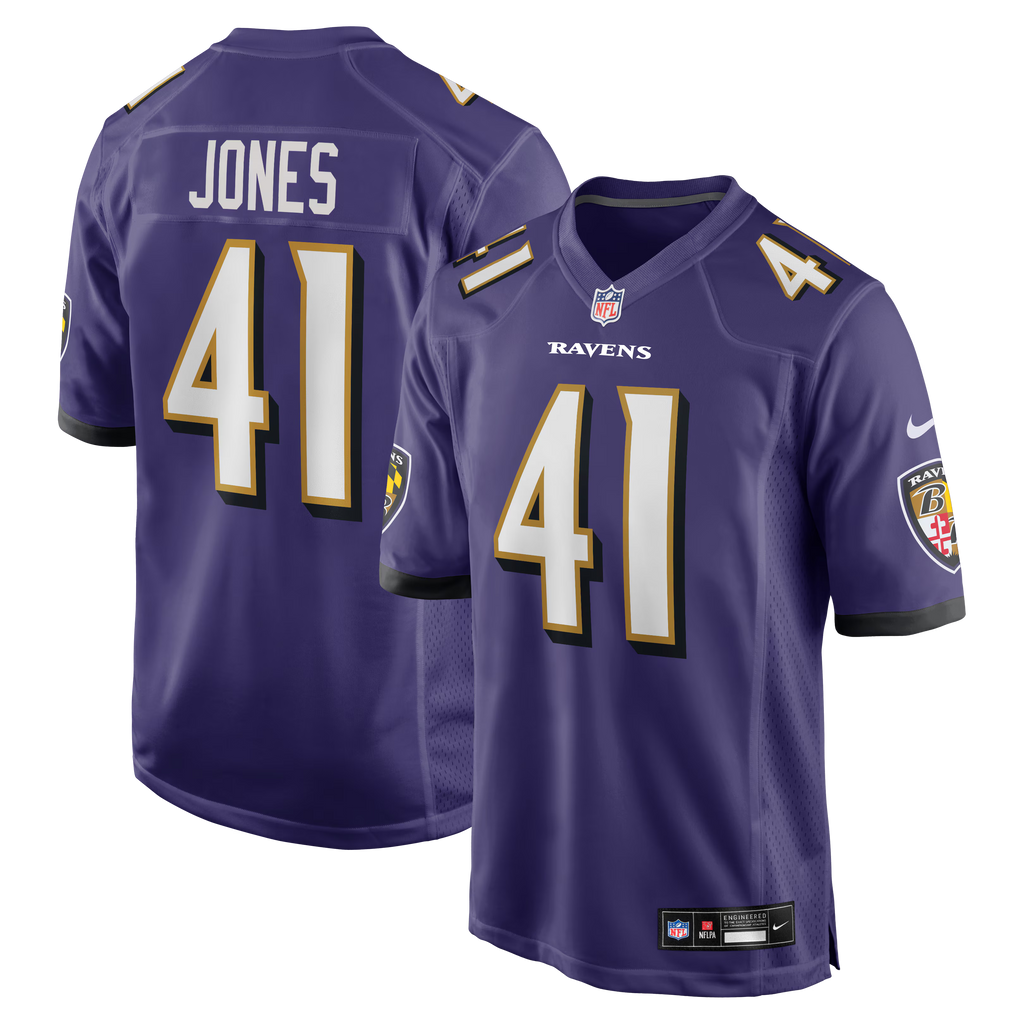 Baltimore Ravens Dre'Mont Jones Purple Team Game Jersey