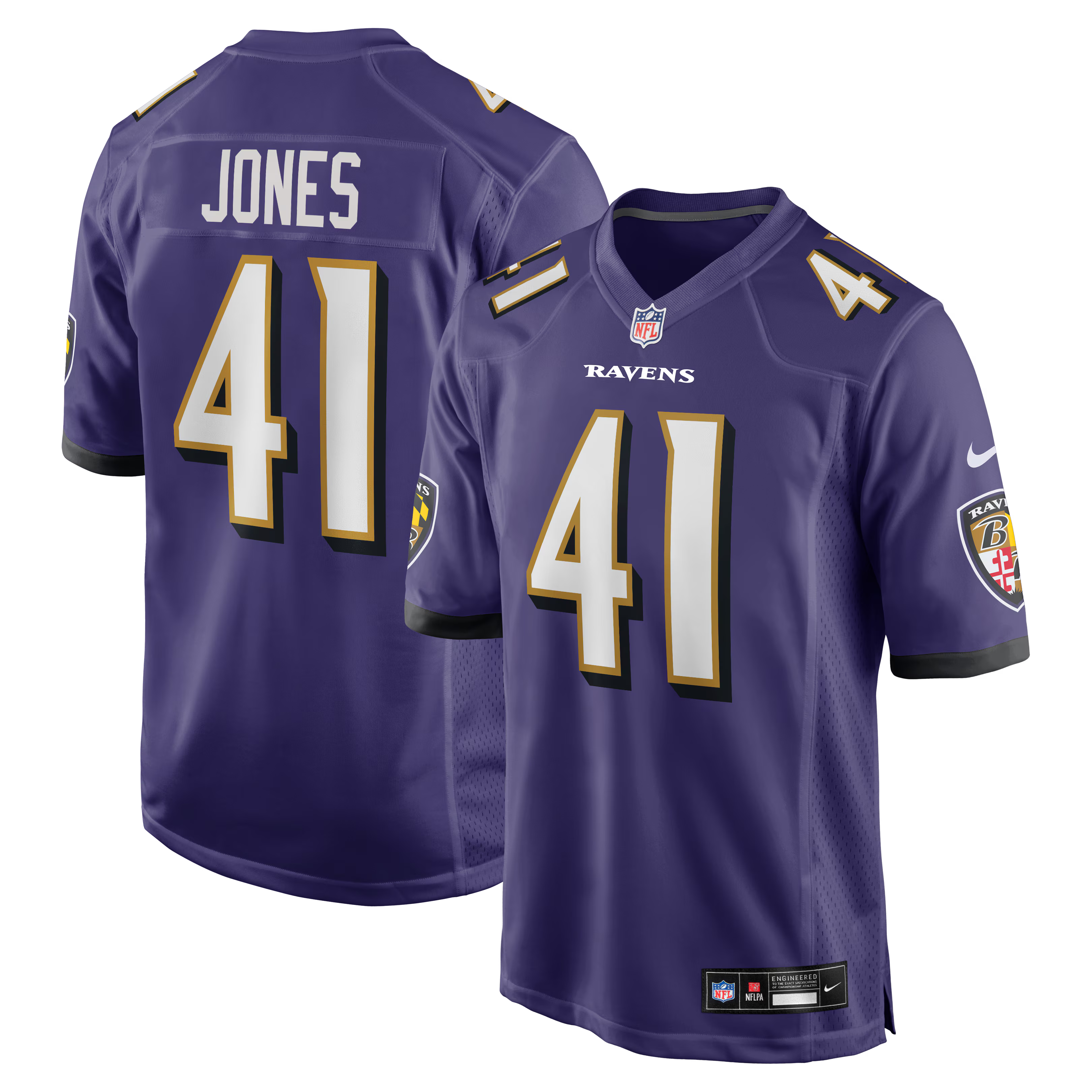 Baltimore Ravens Dre'Mont Jones Purple Team Game Jersey