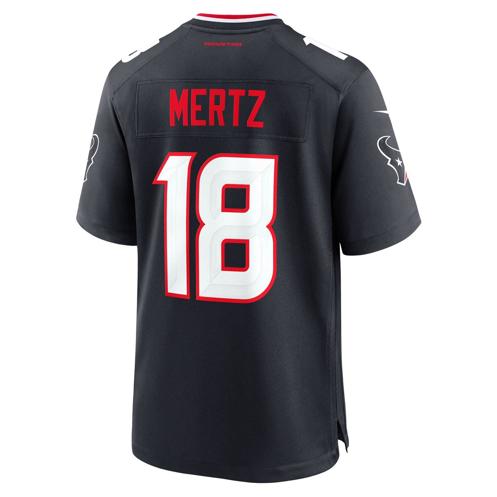 Houston Texans Graham Mertz Navy Team Game Jersey