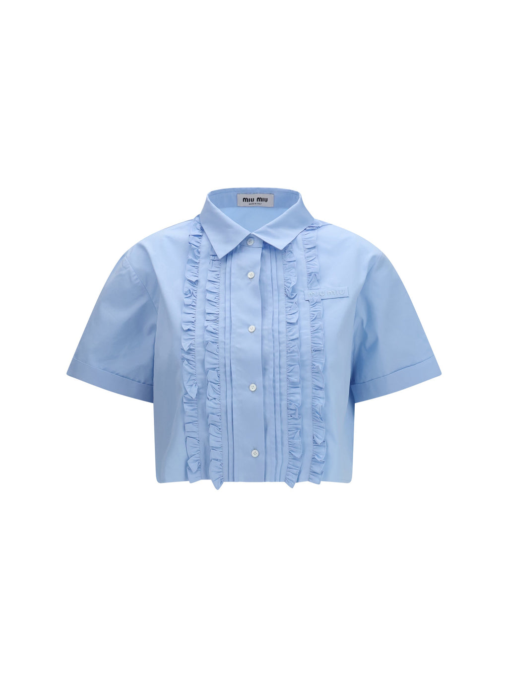 Miu Miu Women Poplin Shirt With Ruffle Details